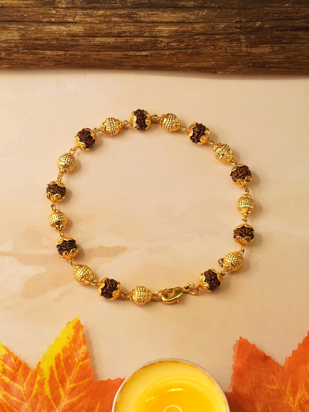 

Japam Gold Plated Serenity Beads Rudraksha Bracelet