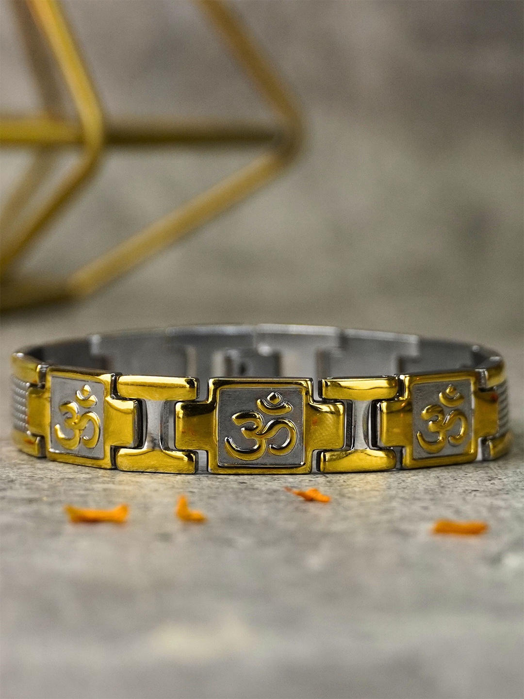 

Japam Gold Plated Om Tripti Duotone Spiritual Bracelet