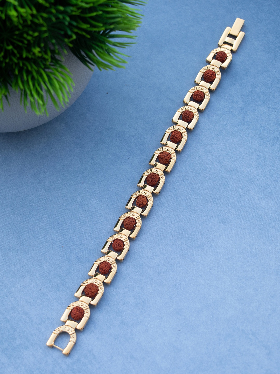 

Japam Gold Plated Prime Rudraksha Bracelet - Dots