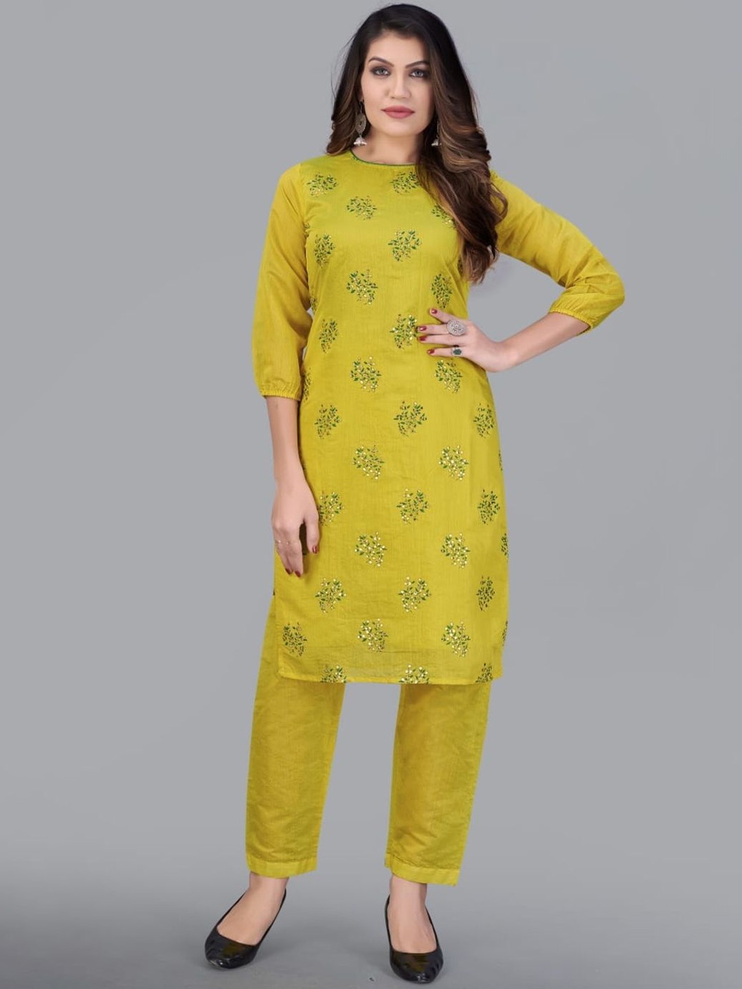 

Rujave Women Yellow Ethnic Dresses
