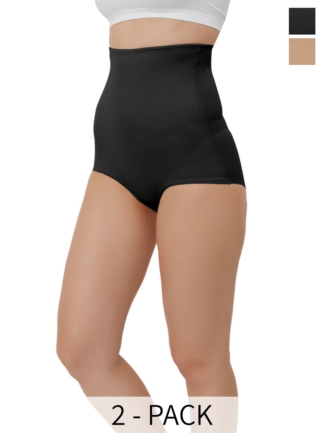 

Bella Voste Pack Of 2 High Waist Tummy Shapewear, Black