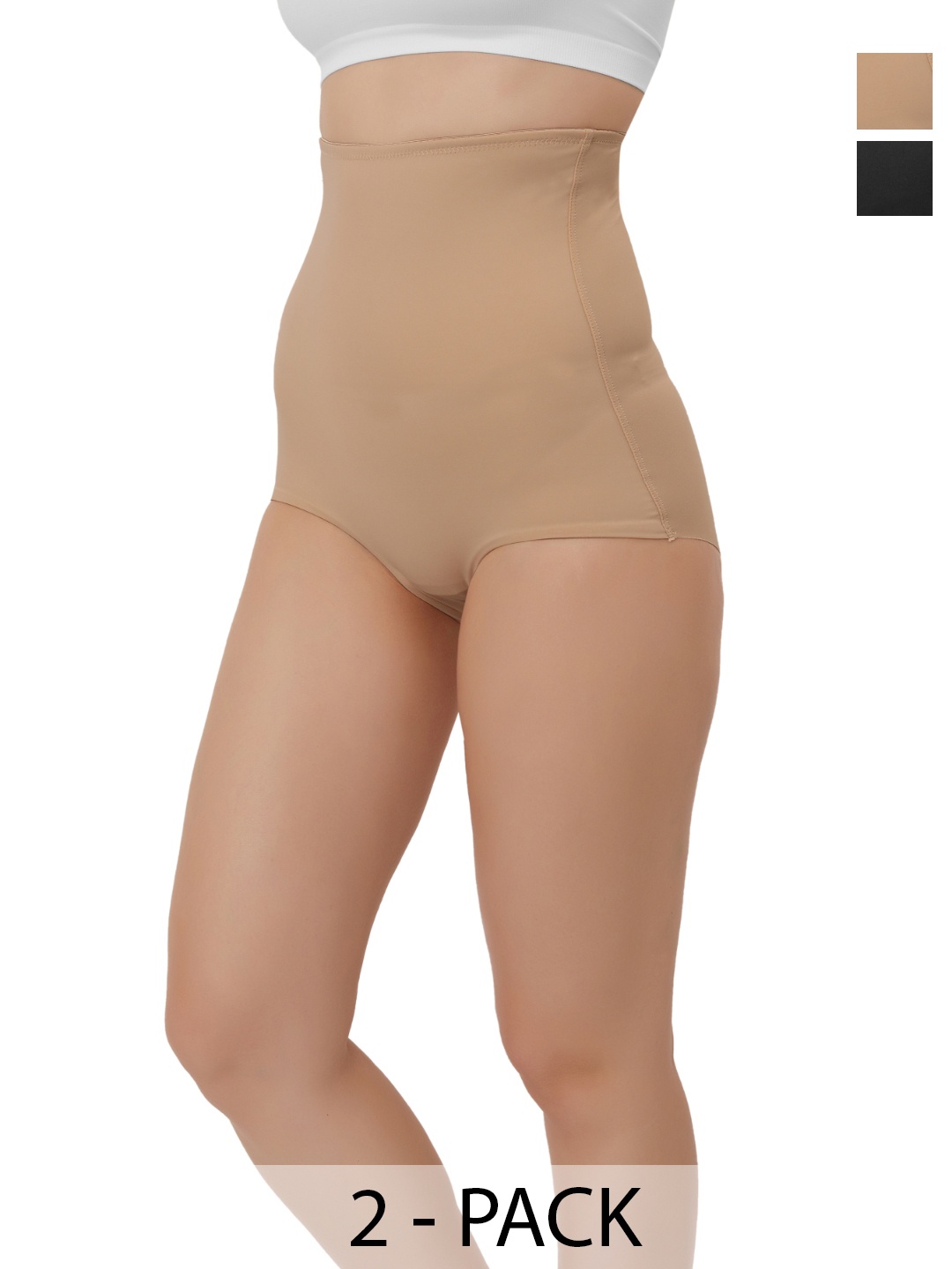

Bella Voste Women Pack Of 2 High Waist Tummy Tucker Shapewear, Black