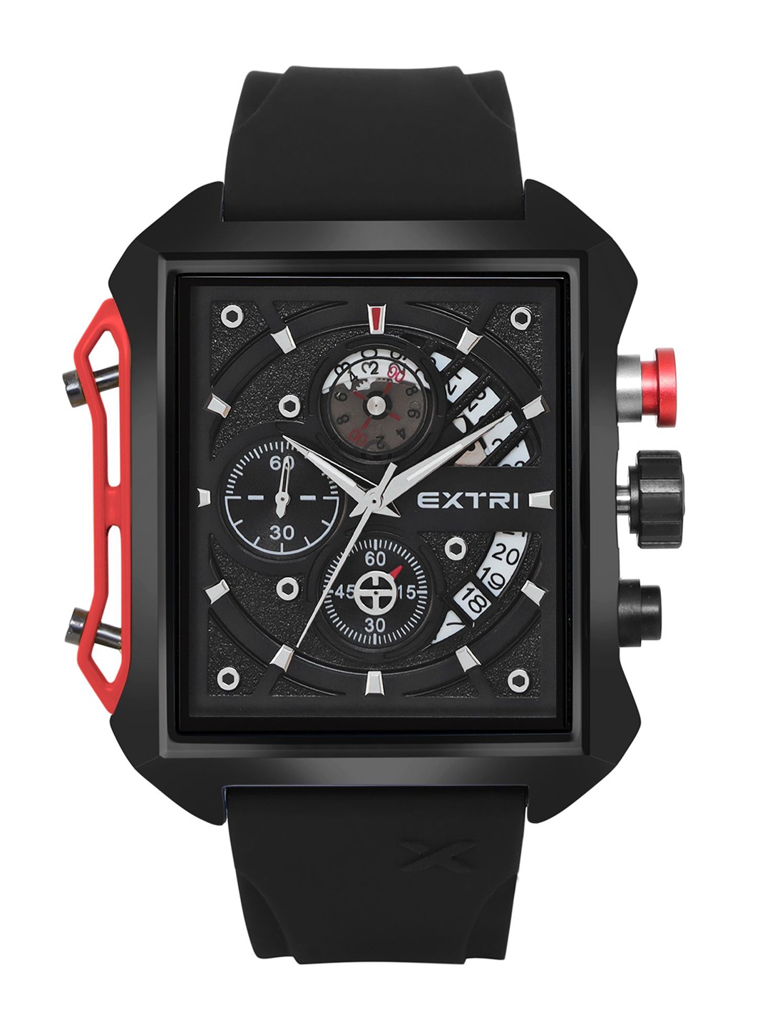 

EXTRI Men Printed Dial & Straps Analogue Chronograph Automatic Watch X6059-A, Black