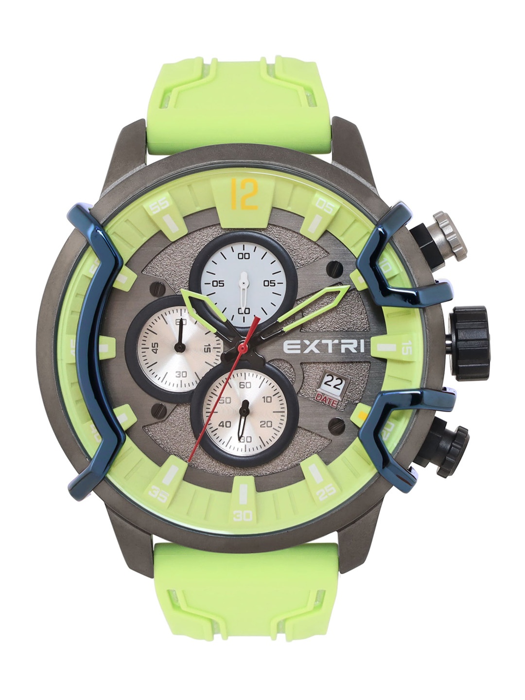 

EXTRI Men Dial & Bracelet Style Straps Digital Chronograph Automatic Watch X6054-E, Grey