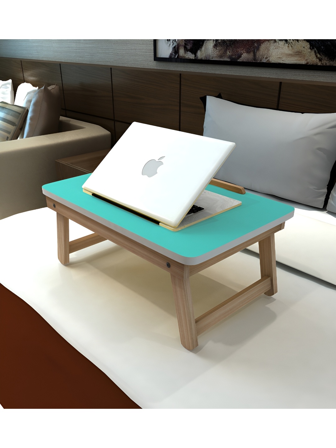 

Fabura Green & Brown Wooden Portable Adjustable Laptop Table