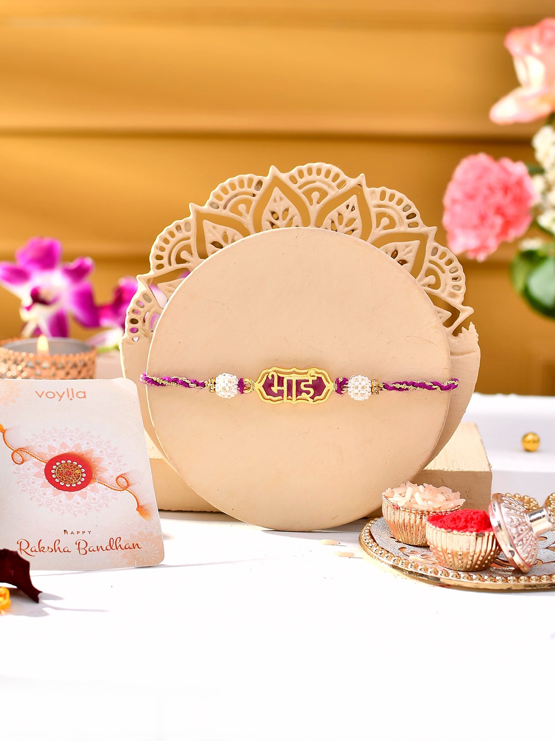

Voylla Men Thread Rakhi, Gold