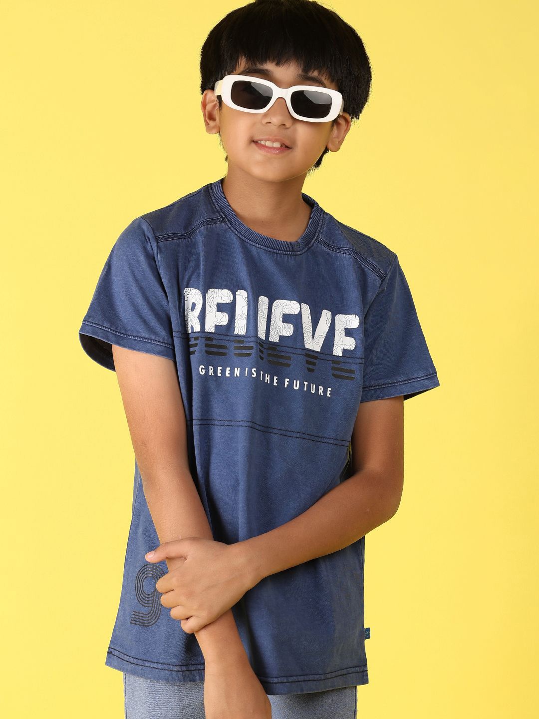 

V-Mart Boys Typography Printed T-shirt, Blue
