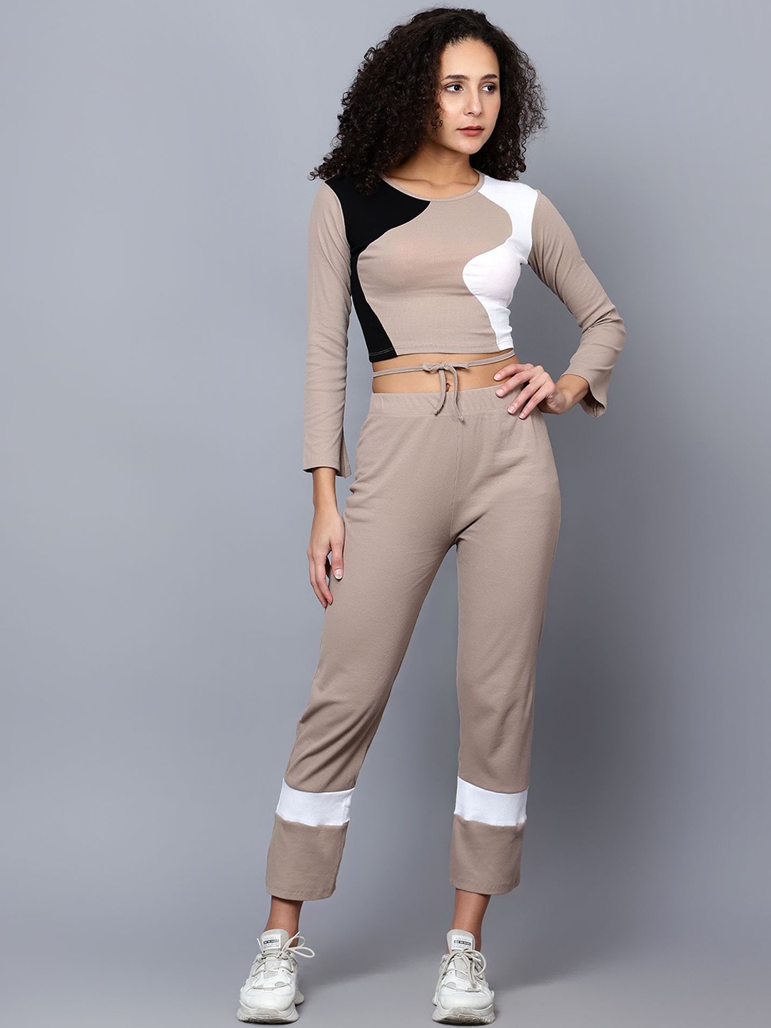

Chemistry Colourblock Top With Trousers Co-Ords, Beige