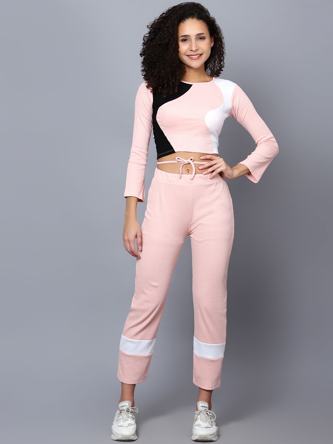 

Chemistry Round Neck Top With Trouser Co-Ords, Pink