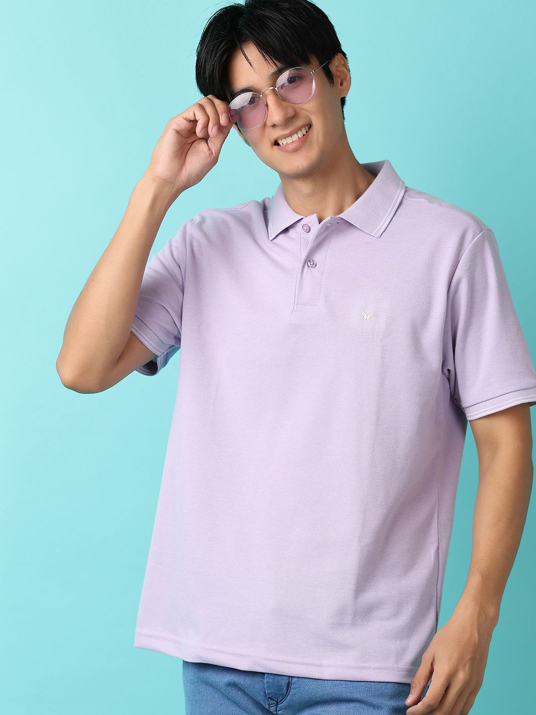

V-Mart Polo Collar Short Sleeves Casual T-shirt, Purple