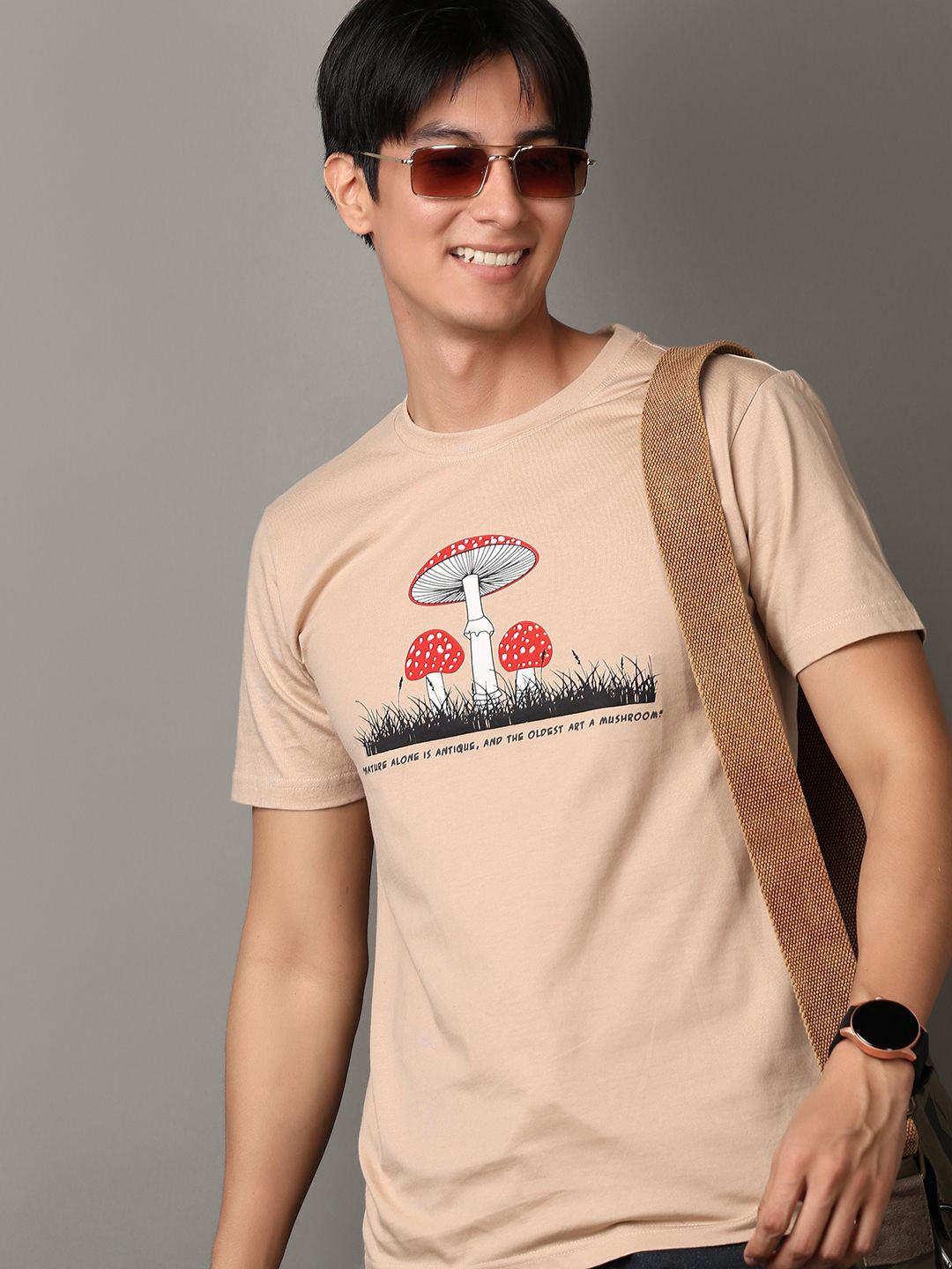 

V-Mart Men Slim Fit Opaque Printed Casual Shirt, Beige