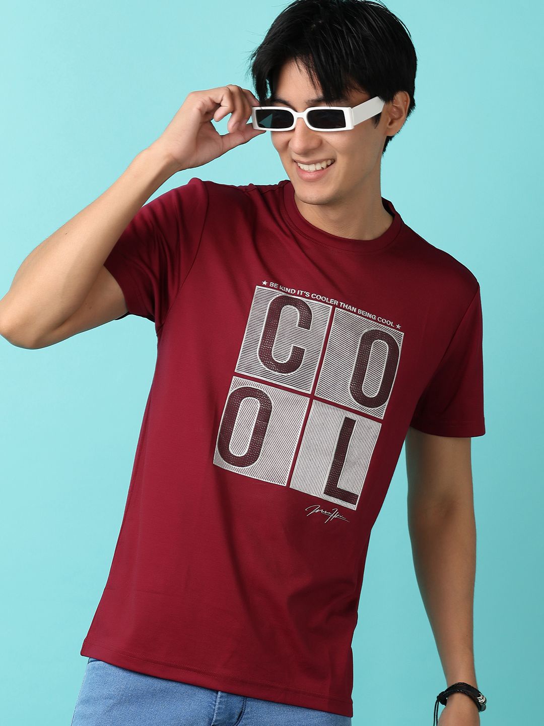 

V-Mart Men Slim Fit Opaque Printed Casual Shirt, Maroon
