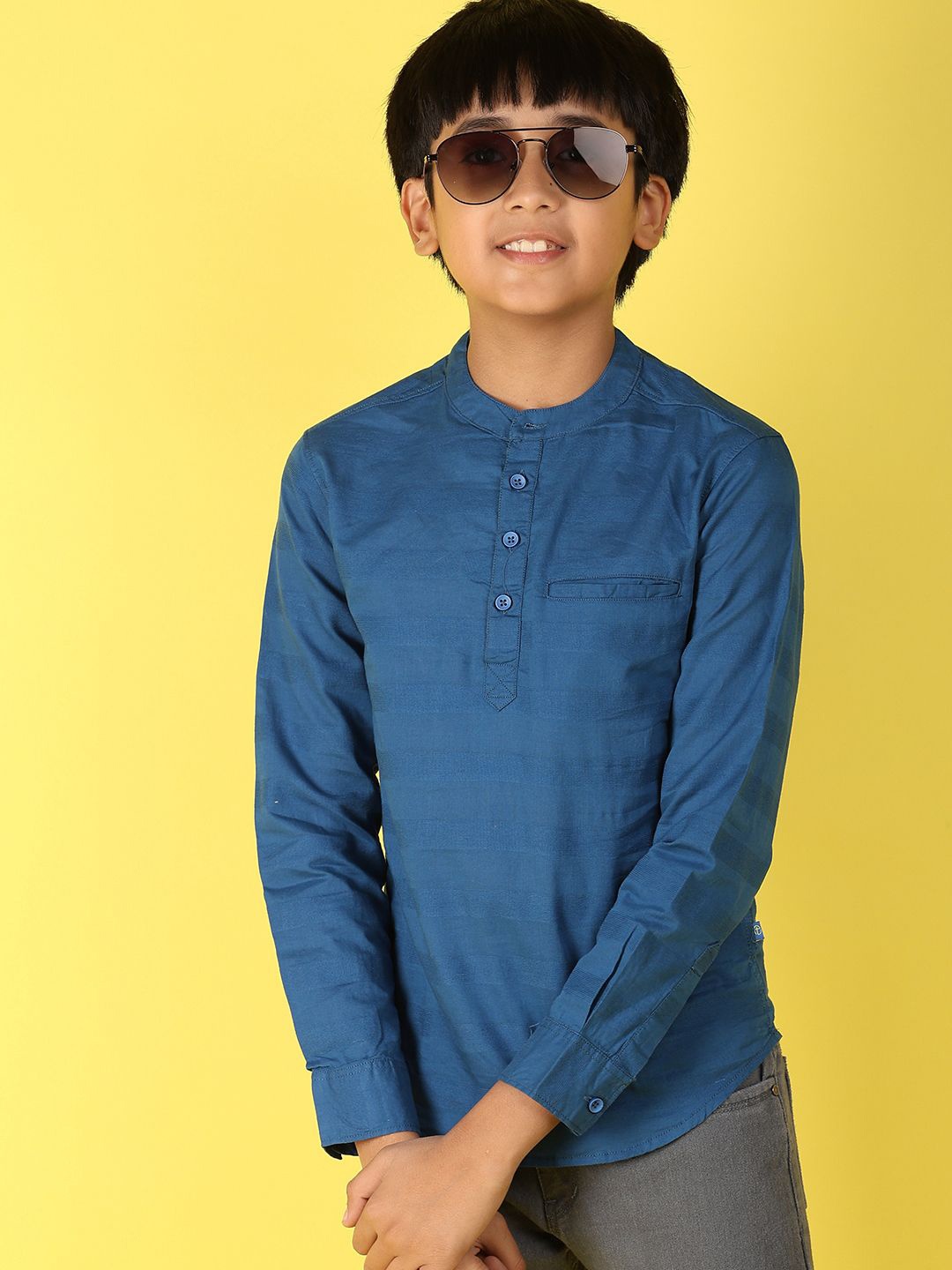 

V-Mart Boys Opaque Casual Shirt, Blue