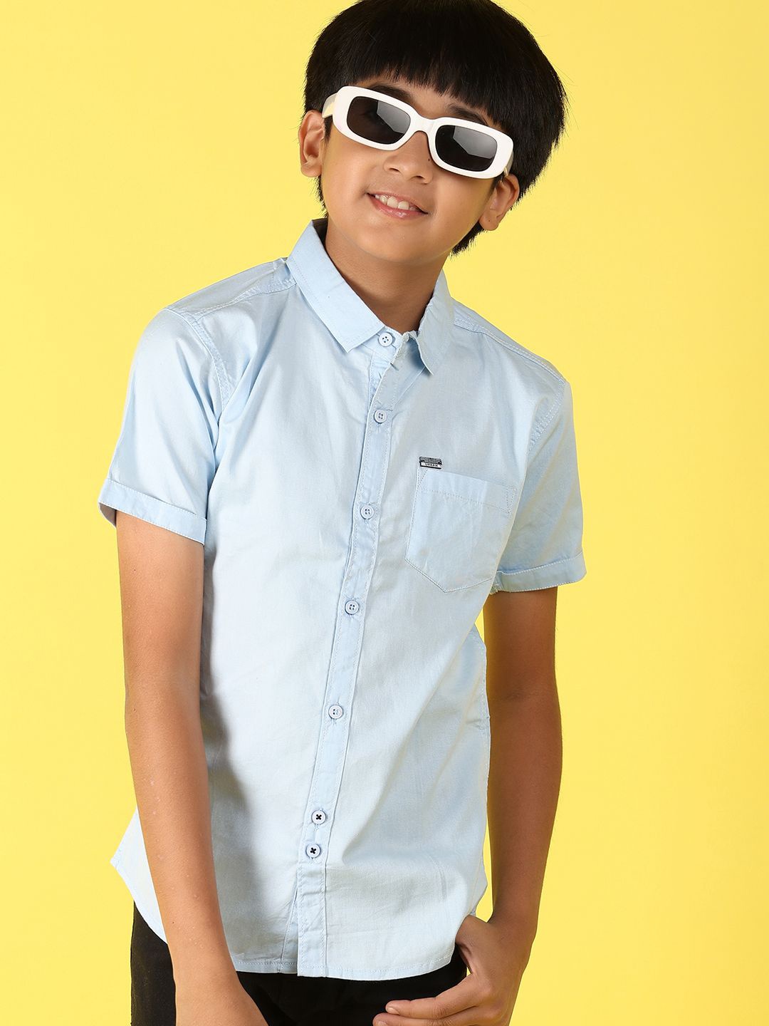 

V-Mart Boys Cotton Casual Shirt, Blue