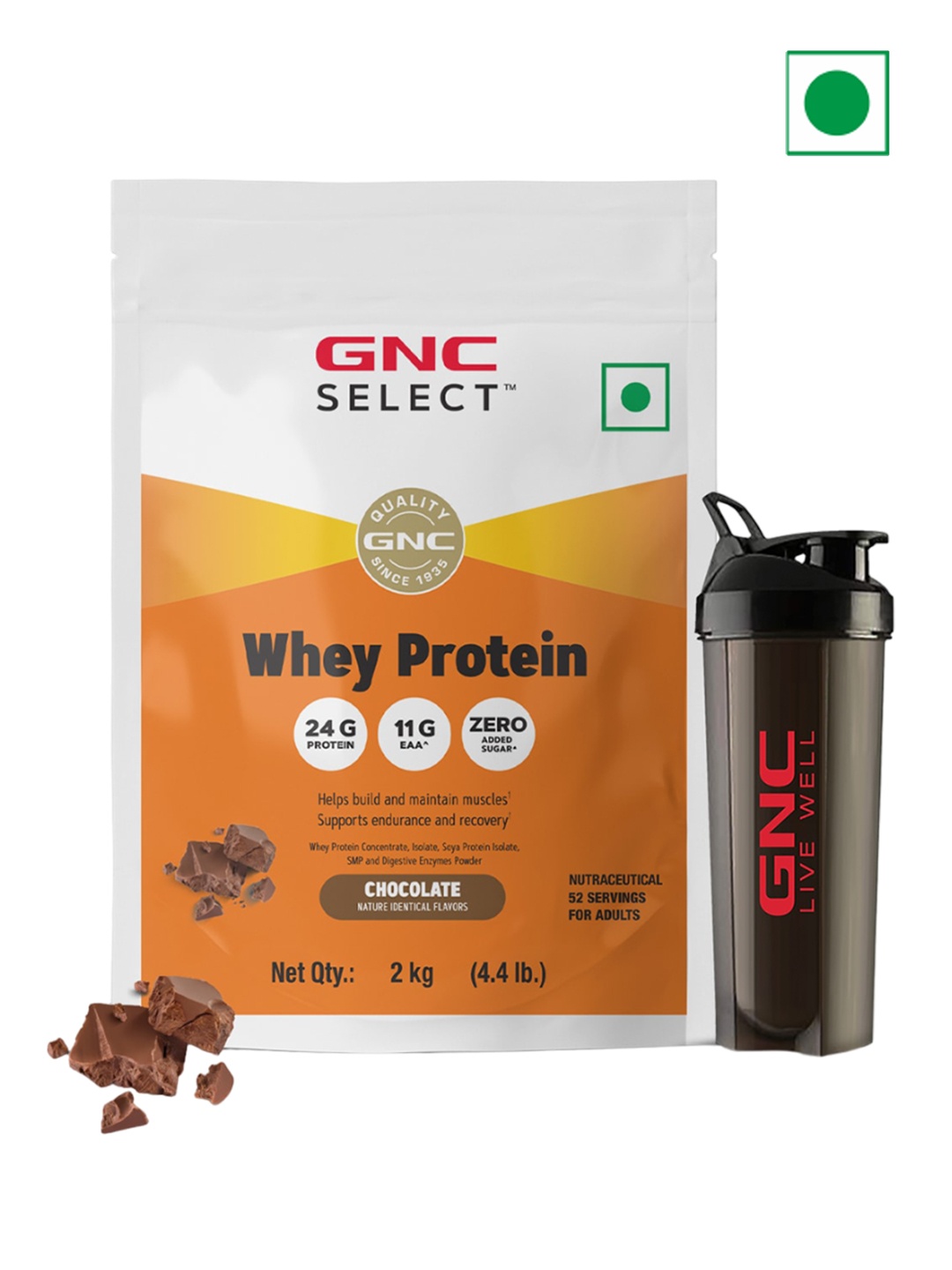 

Gnc Pp Select Whey Chocolate Proteins- 2 Kg, Orange