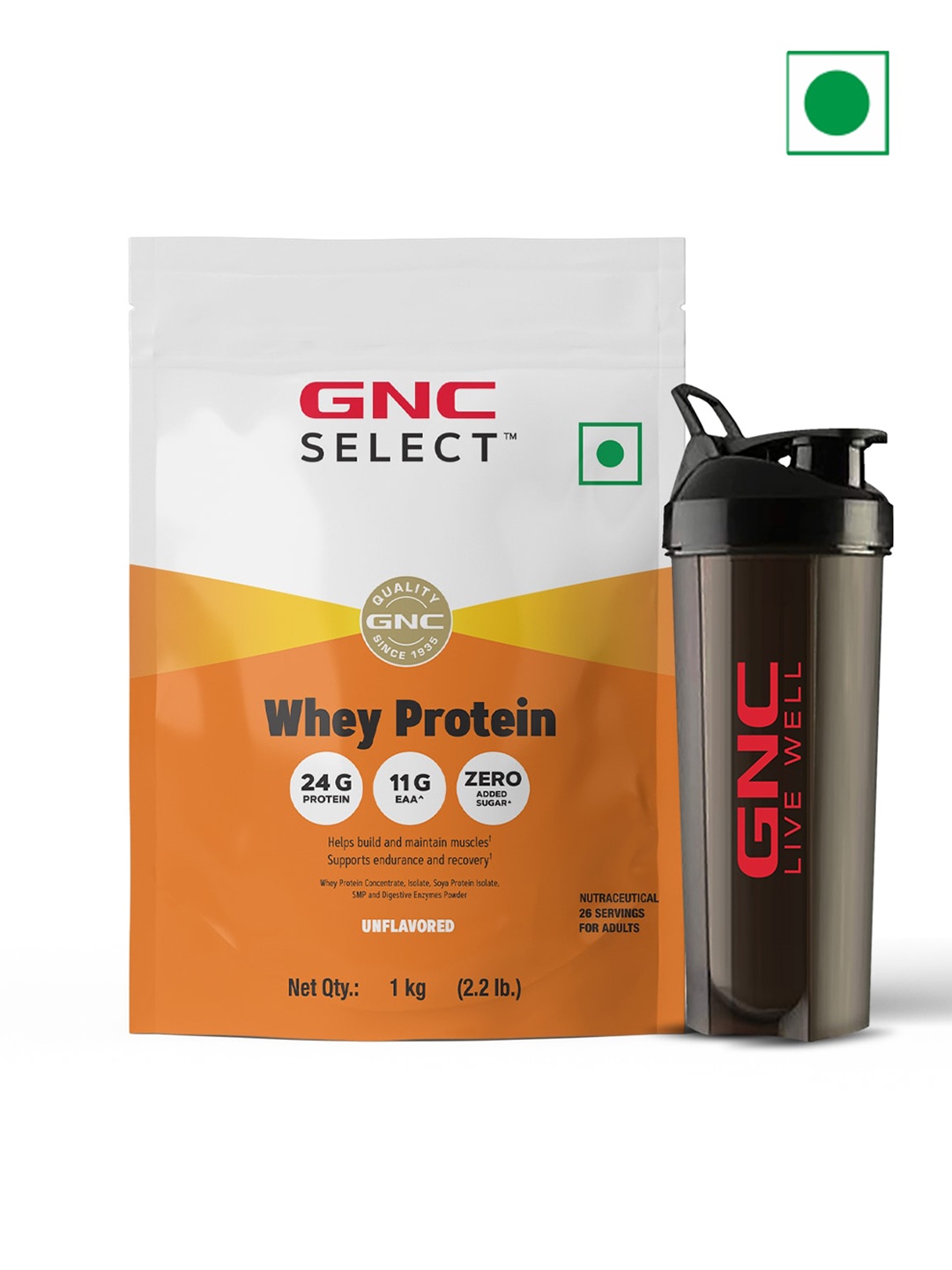 

GNC Pp Select Whey Unflavored 1Kg, Orange