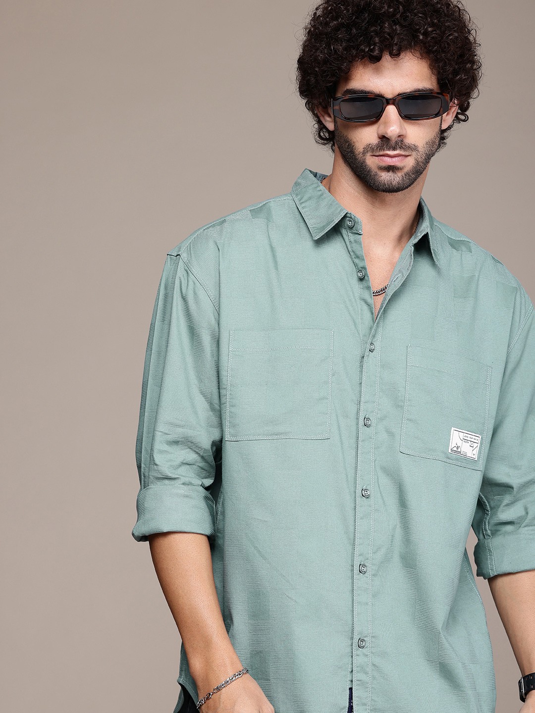 

The Roadster Lifestyle Co. Oversized Casual Shirt, Green