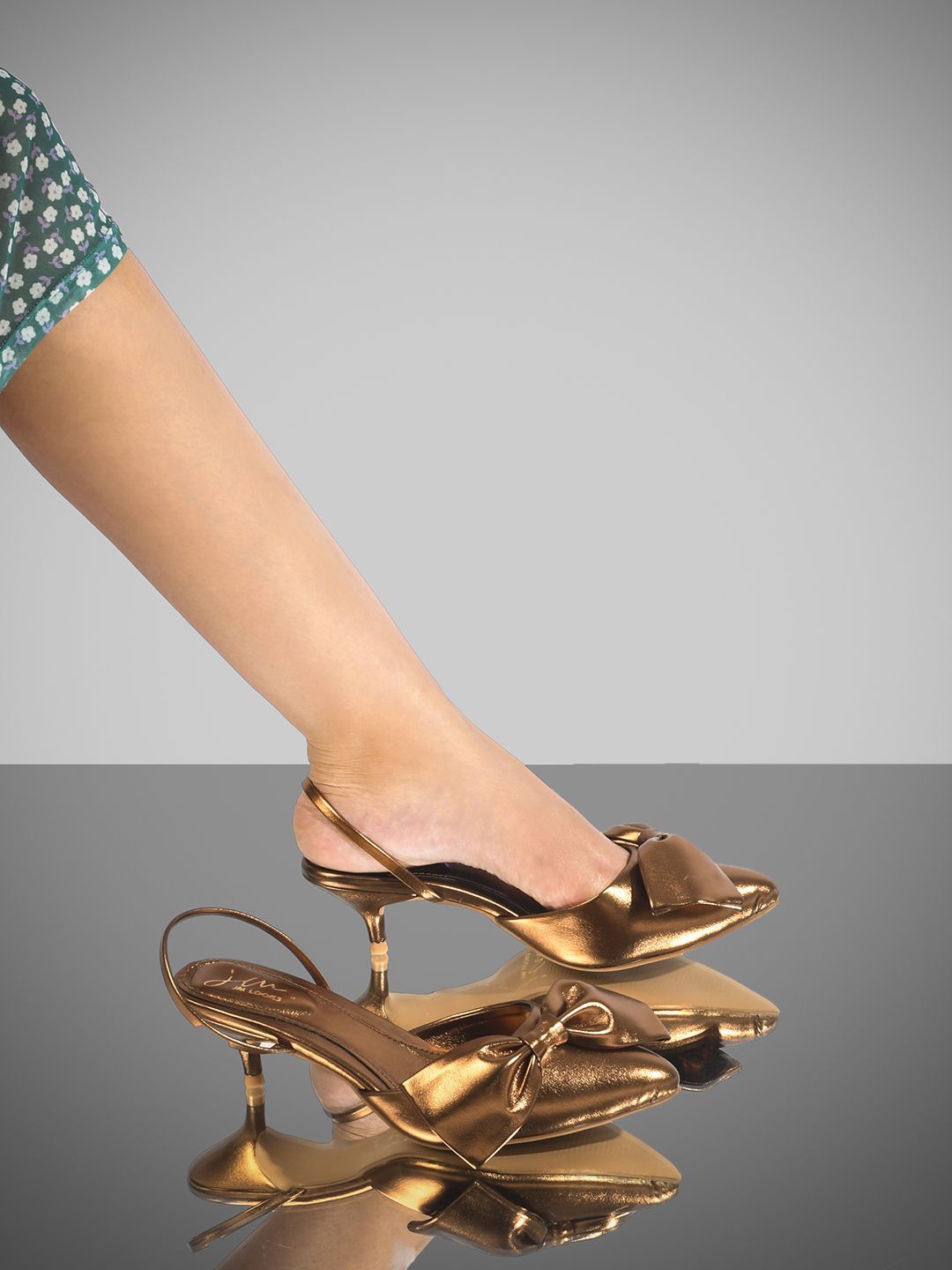 

JM Looks Women Kitten Heel Mules with Bows, Copper