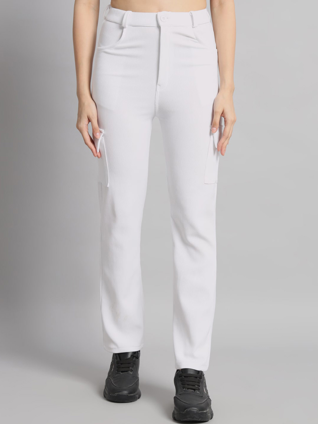 

The Roadster Lifestyle Co Women Straight-Fit Regular Trousers, White