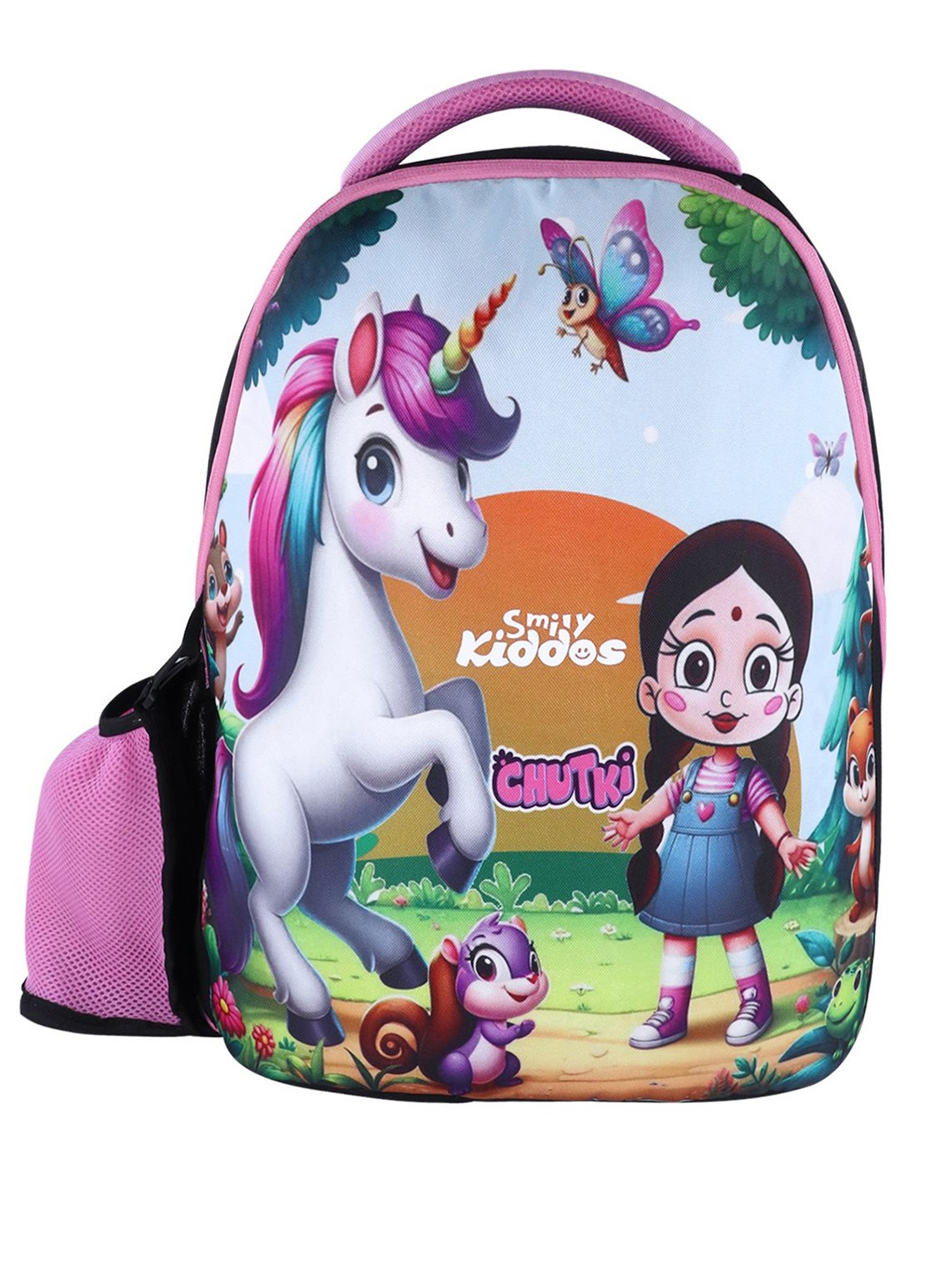 

Smily Kiddos Unisex Kids Graphic Printed Ergonomic Backpack, Pink
