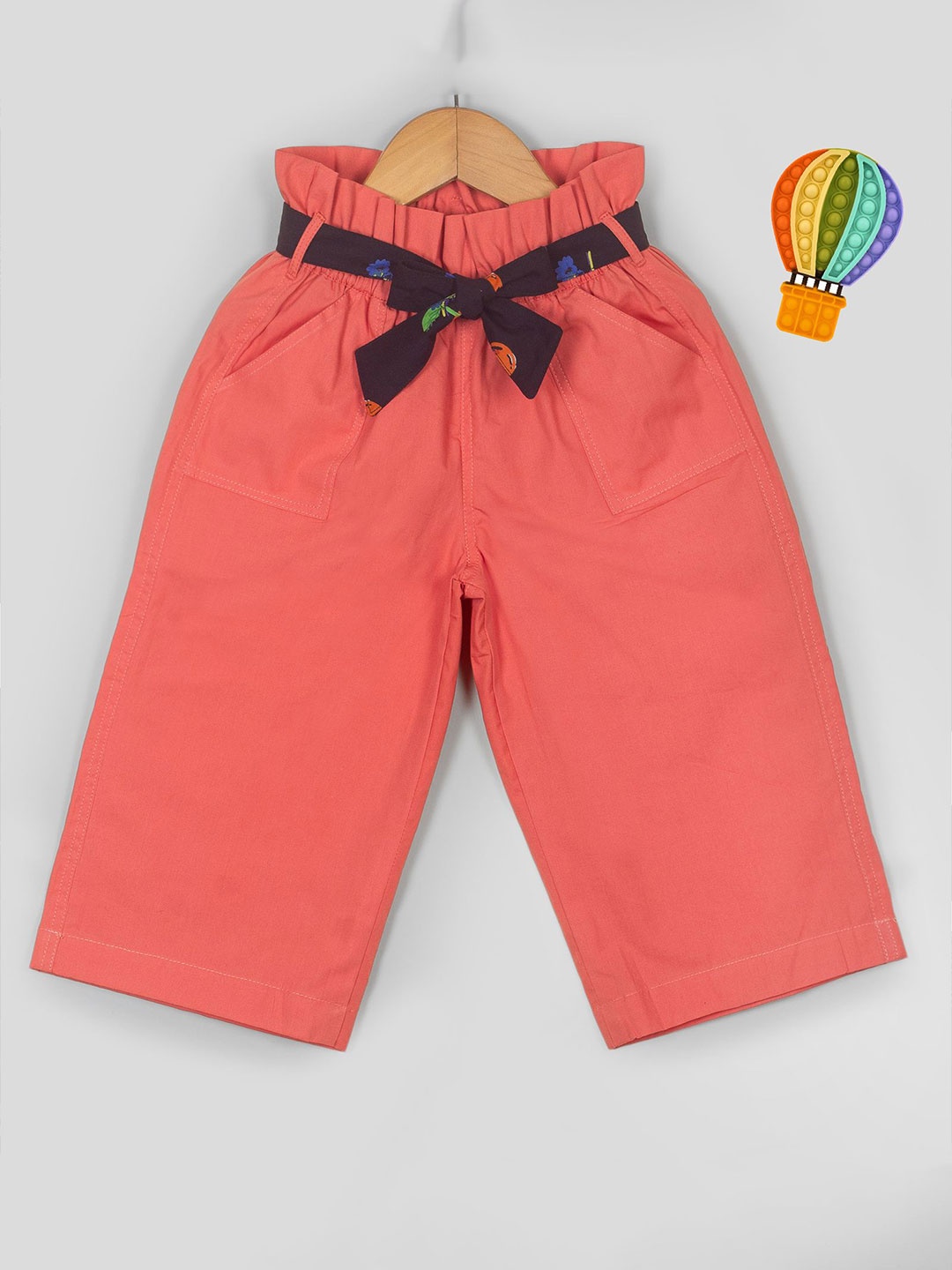 

Tangerine Closet Girls Capris with Belt, Coral