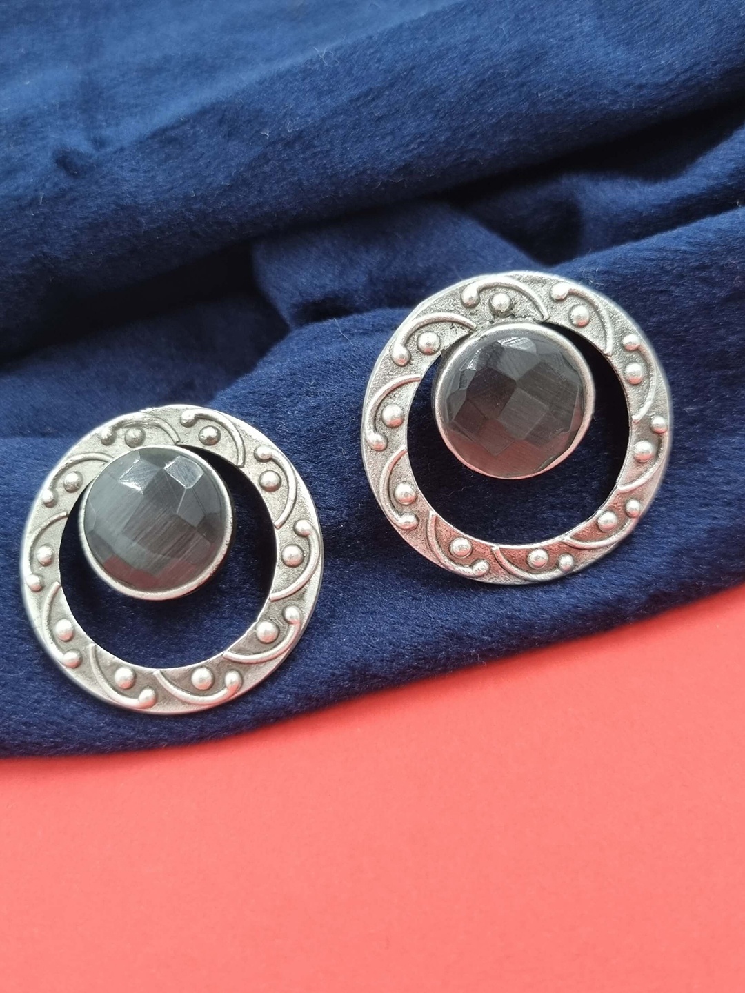 

Sangria Women Silver-Plated Stone Studded Earrings