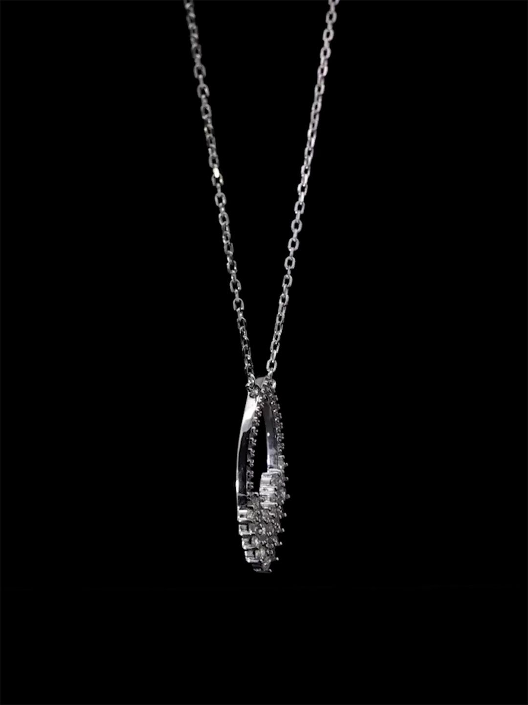 

Nistra Sterling Silver Rhodium-Plated Necklace
