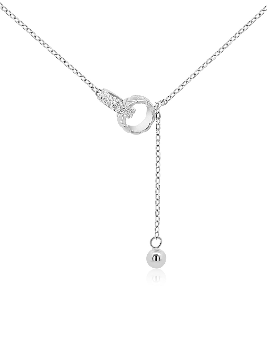

Nistra Women Sterling Silver Gold-Plated Necklace, White