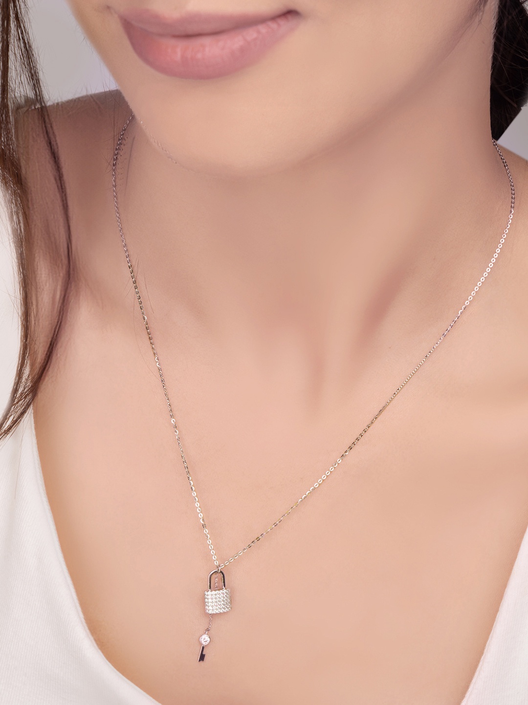 

Nistra Sterling Silver Rhodium-Plated Necklace
