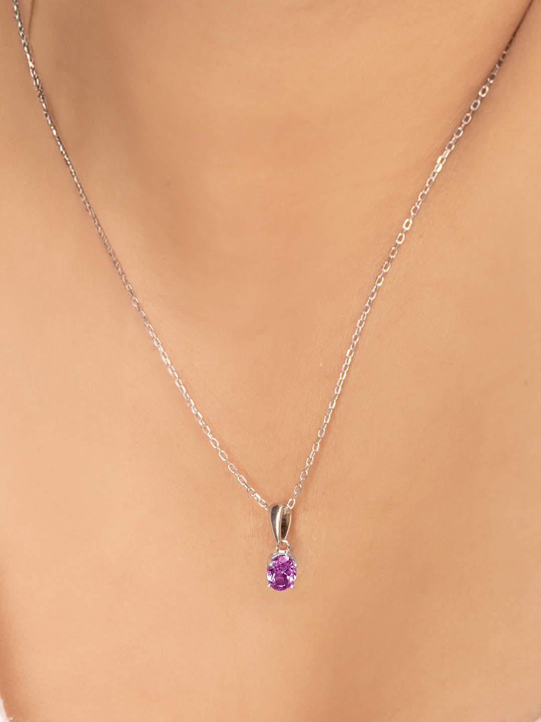 

Nistra Sterling Silver Rhodium-Plated Necklace