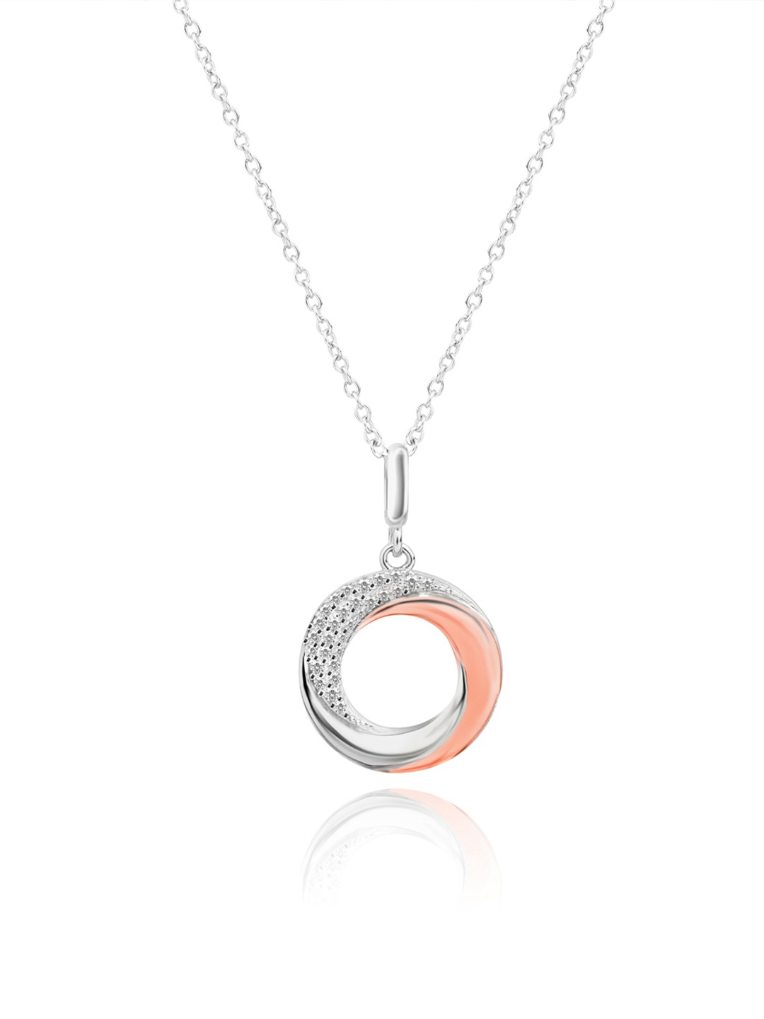 

Nistra Women Sterling Silver Rose Gold-Plated Necklace With Lobster Closure