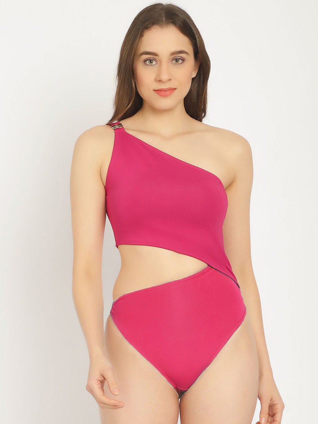 

EROTISSCH One Shoulder Swim Bodysuit, Pink