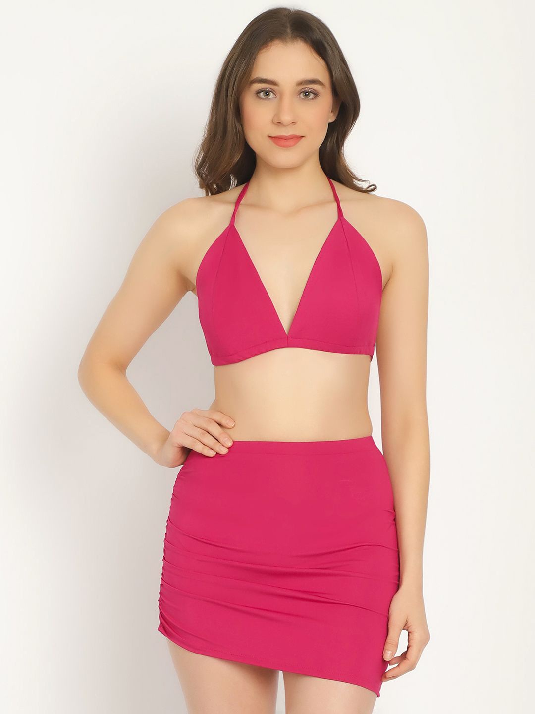 

EROTISSCH Women V-Neck Swimwear Cover Up Set, Pink