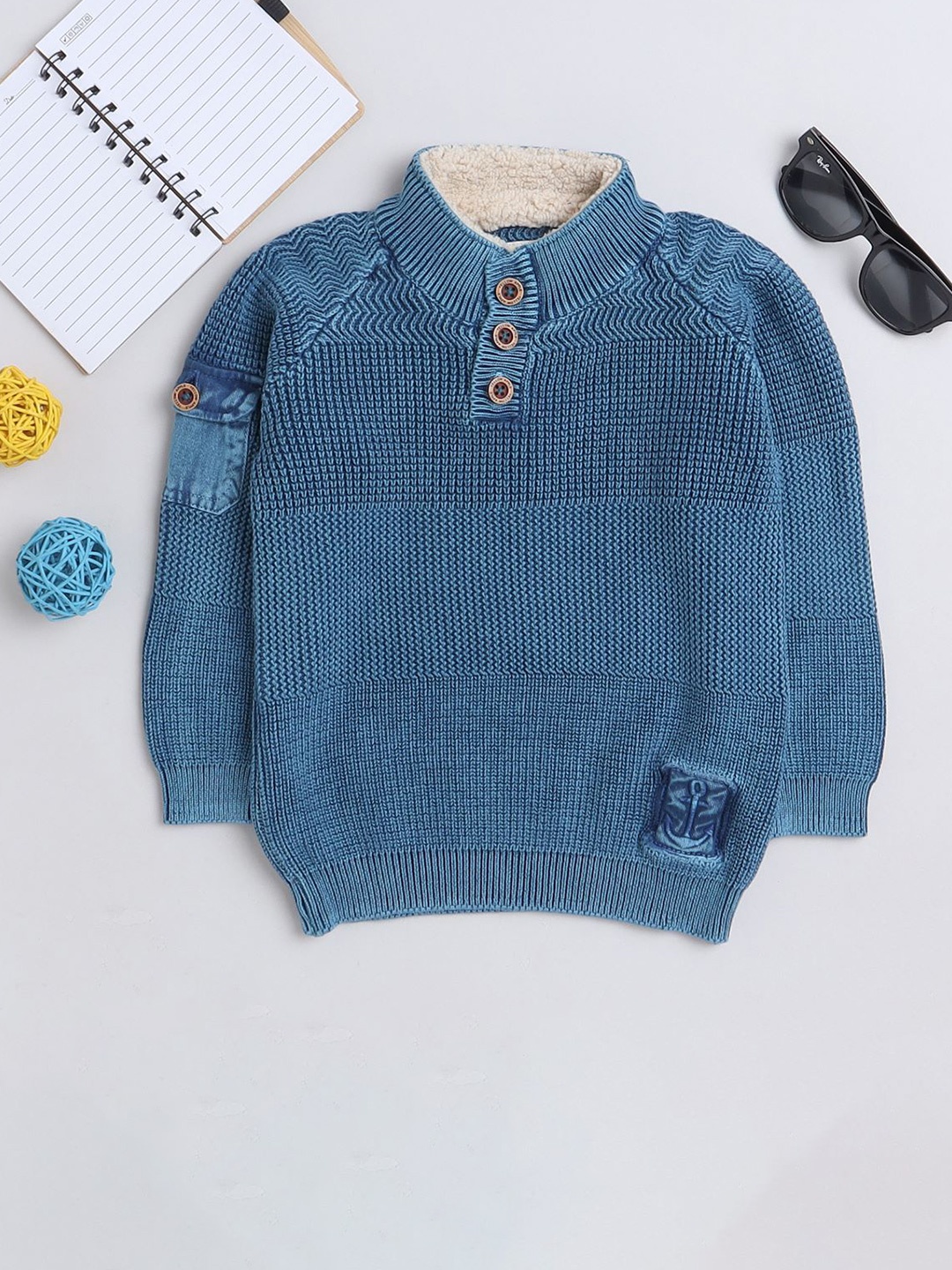 

Yellow Apple Boys Woollen warm Pullover sweater, Blue