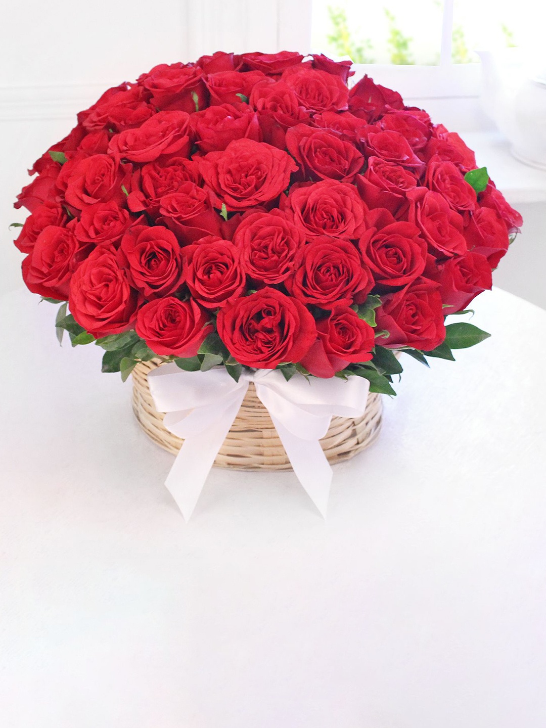 

IGP Red 50-Rose Fresh Live In Basket
