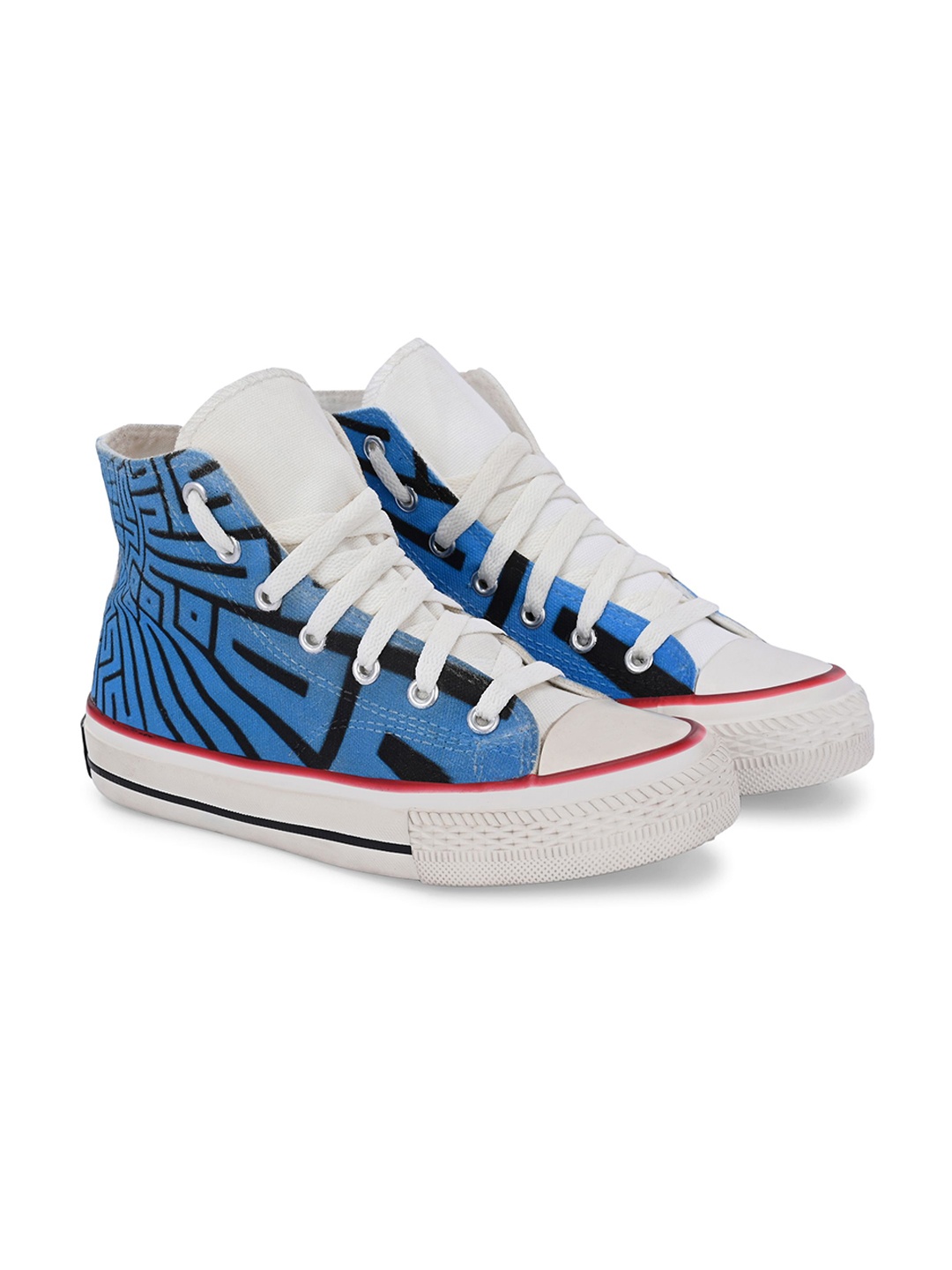 

CROWCIA LONDON Men Printed High-Top Sneakers, Multi