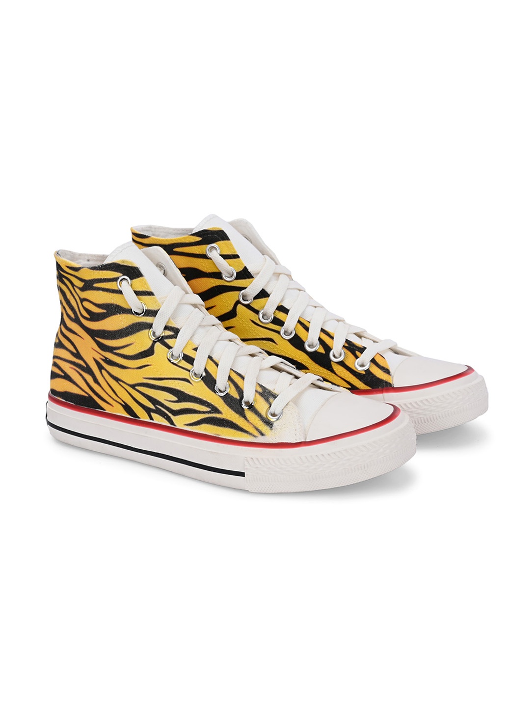 

CROWCIA LONDON Men Printed High-Top Sneakers, Multi