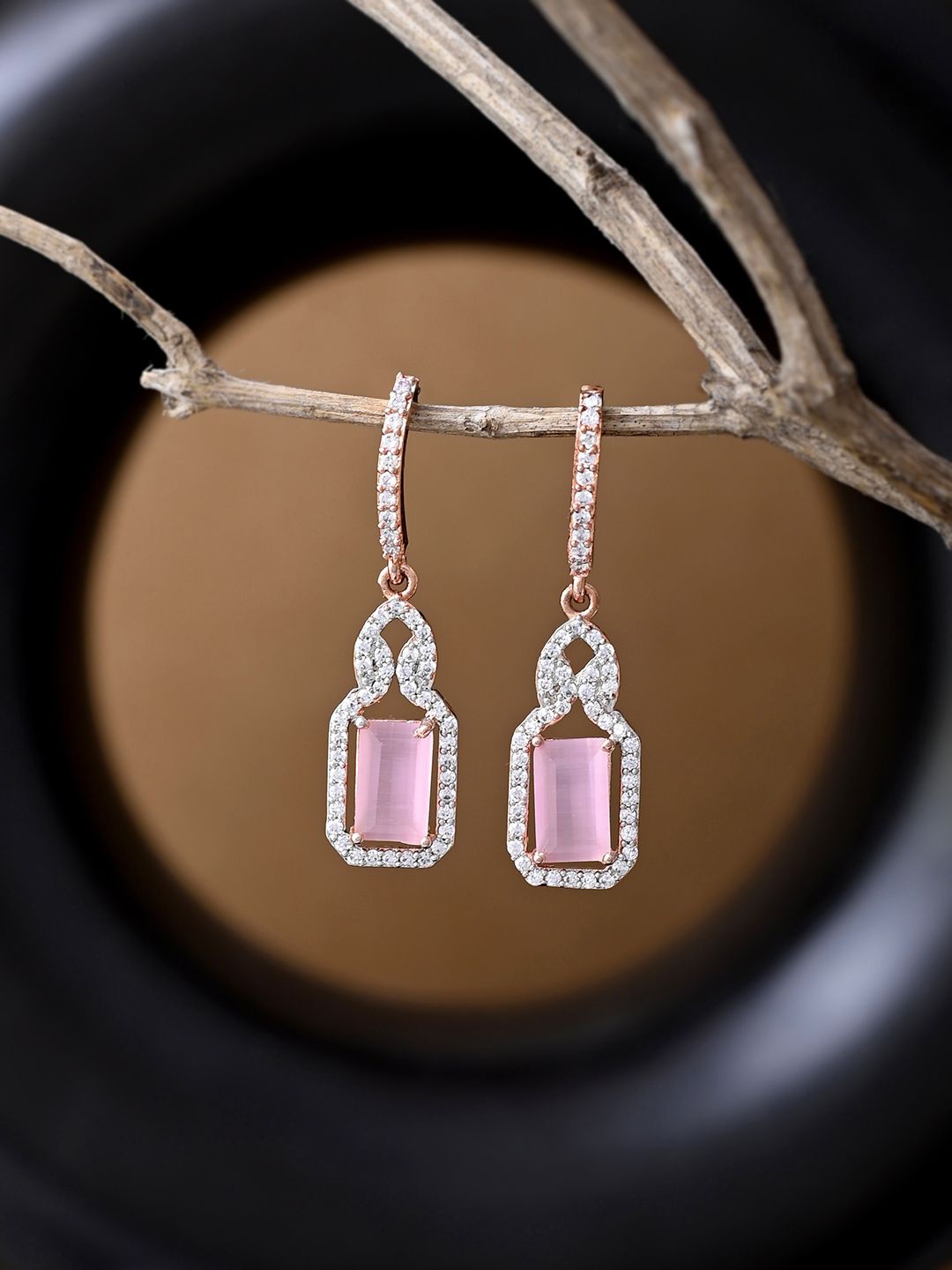 

Voylla Contemporary Drop Earrings, Rose gold
