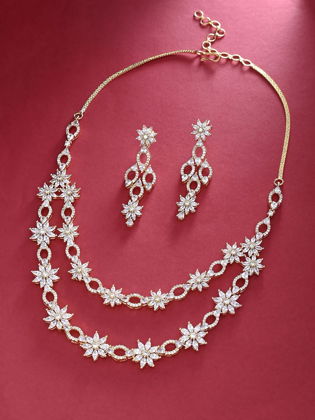 

Voylla Gold-Plated CZ Studded Jewelry Set