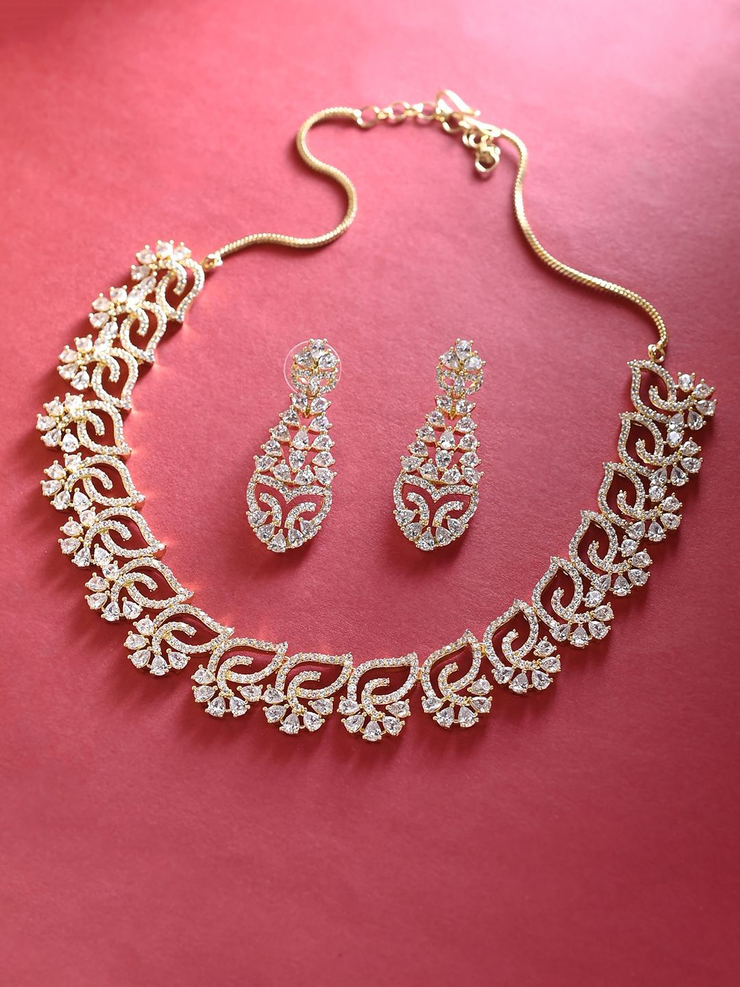 

Voylla Gold-Plated CZ-Studded Jewellery Set