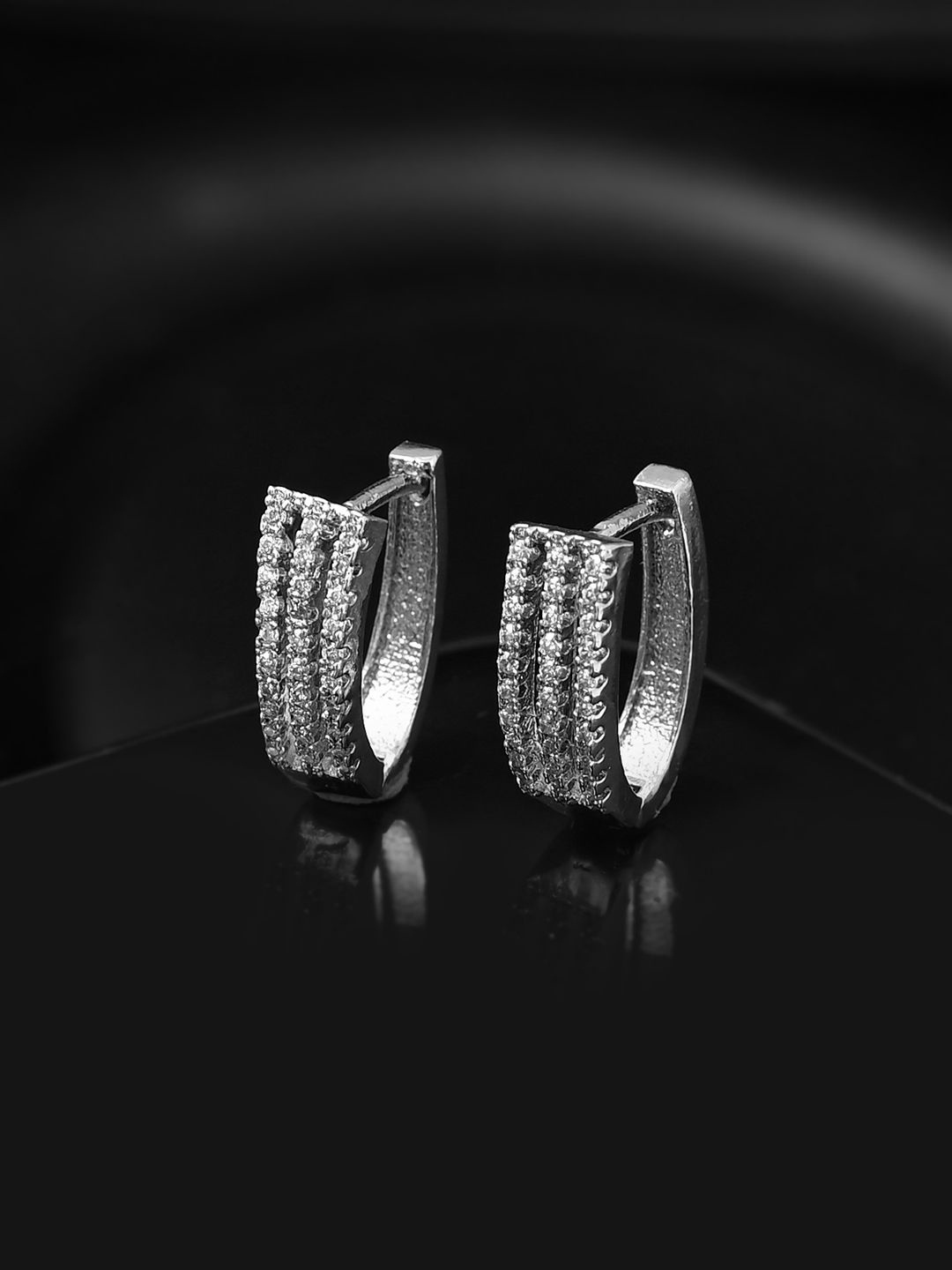 

Voylla Contemporary Studs Earrings, Silver