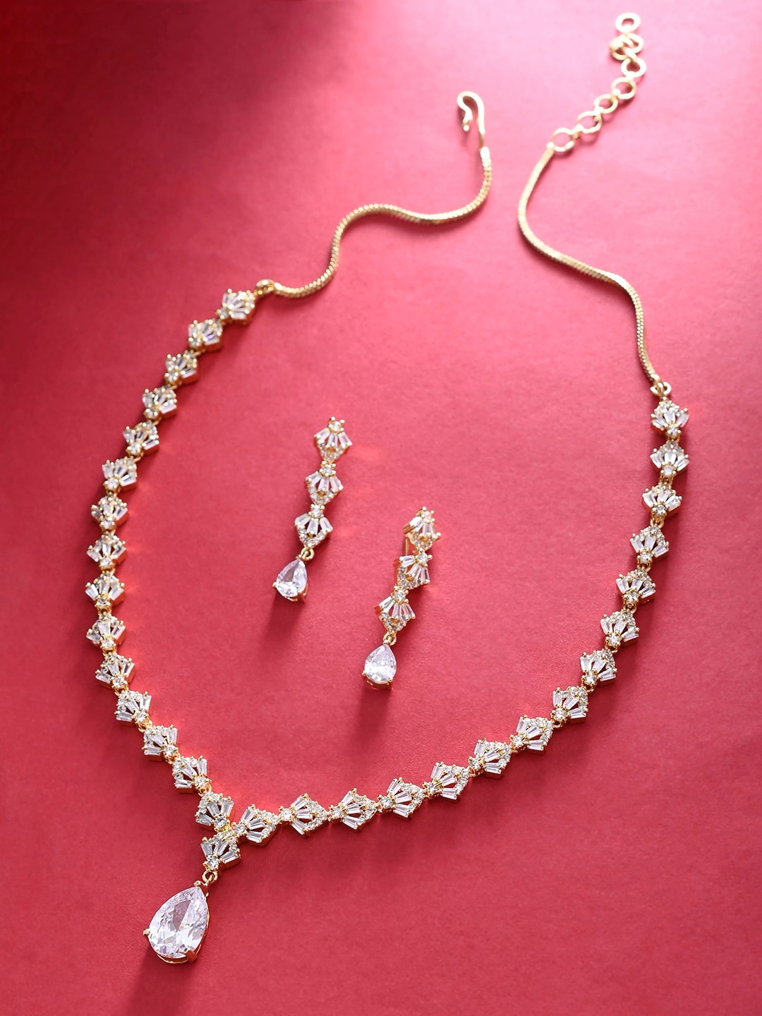 

Voylla Women Gold-Plated CZ-Studded Jewellery Set