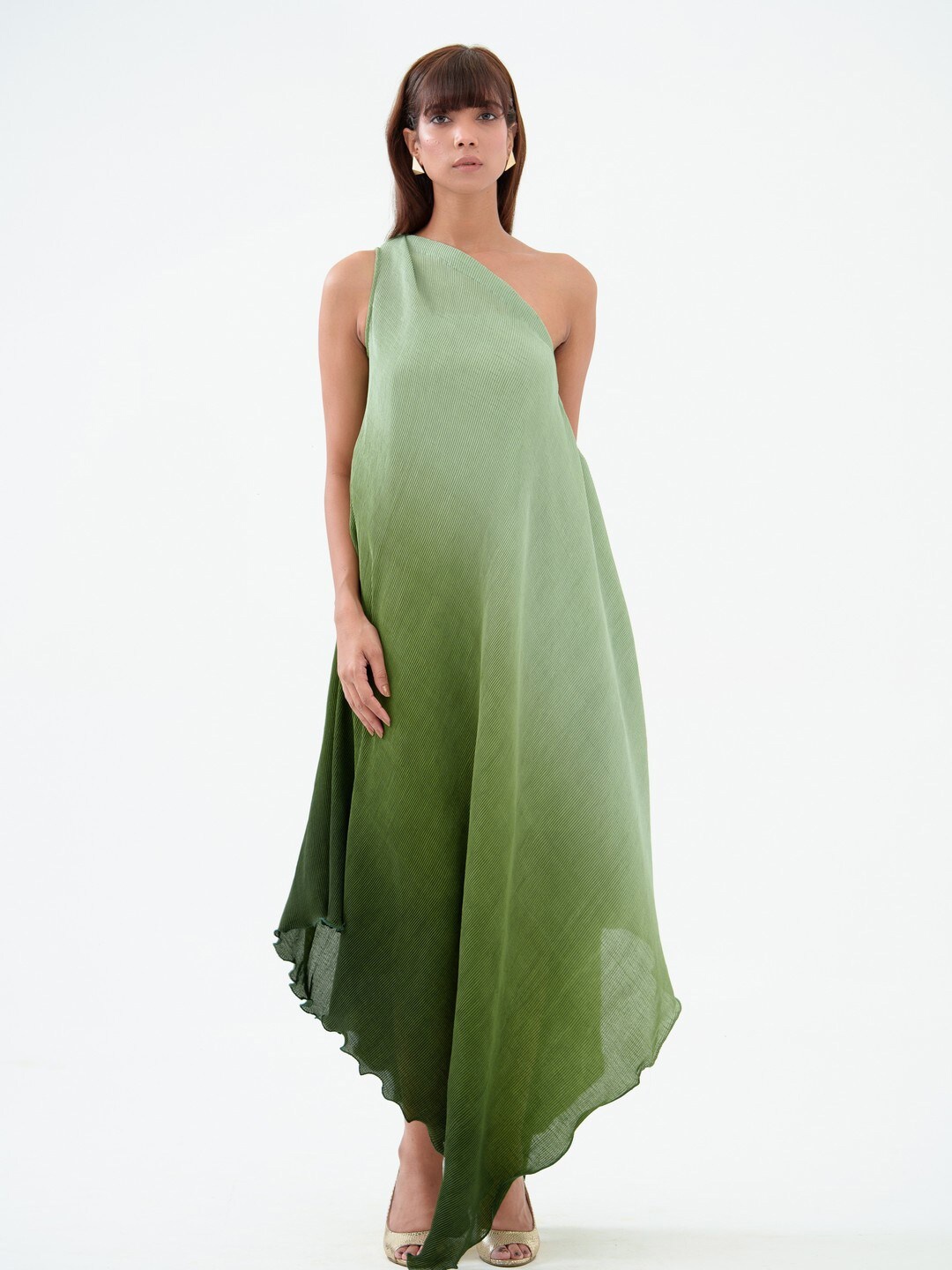 

KINA One Shoulder Maternity Maxi Dress, Green