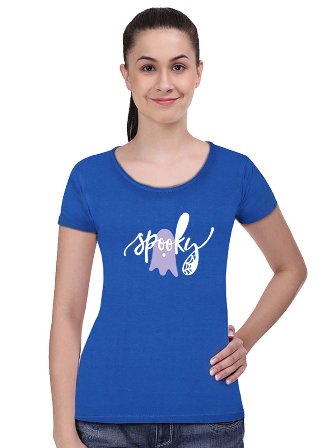 

STATUS MANTRA Women Printed T-shirt, Blue