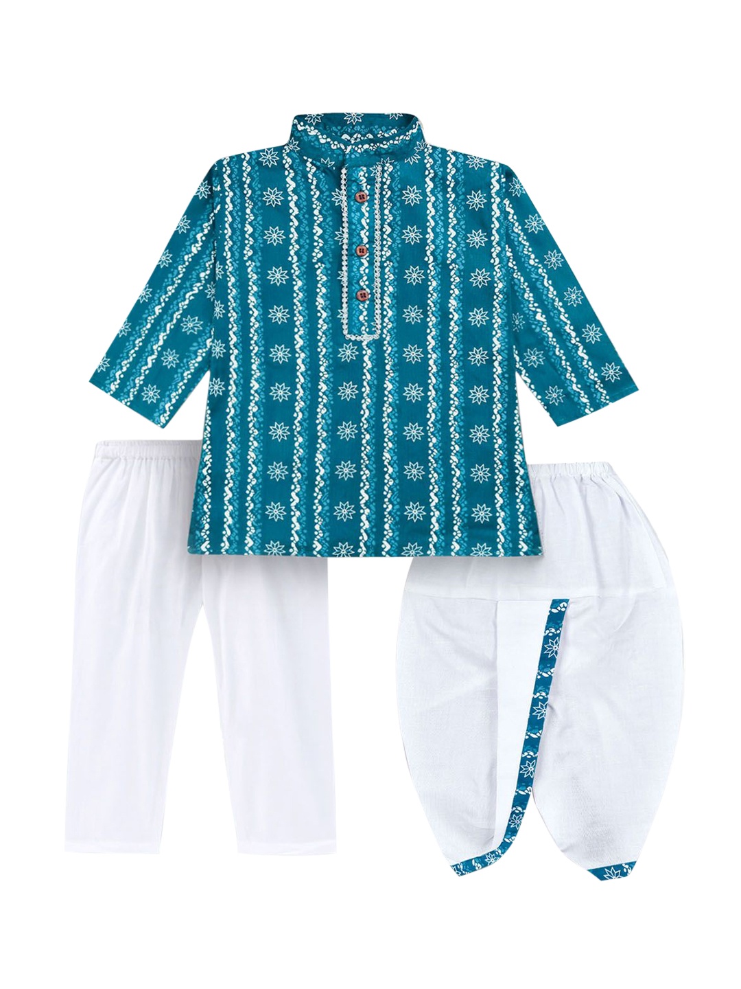 

BAESD Boys Ethnic Motifs Printed Regular Kurta with Pyjamas, Blue