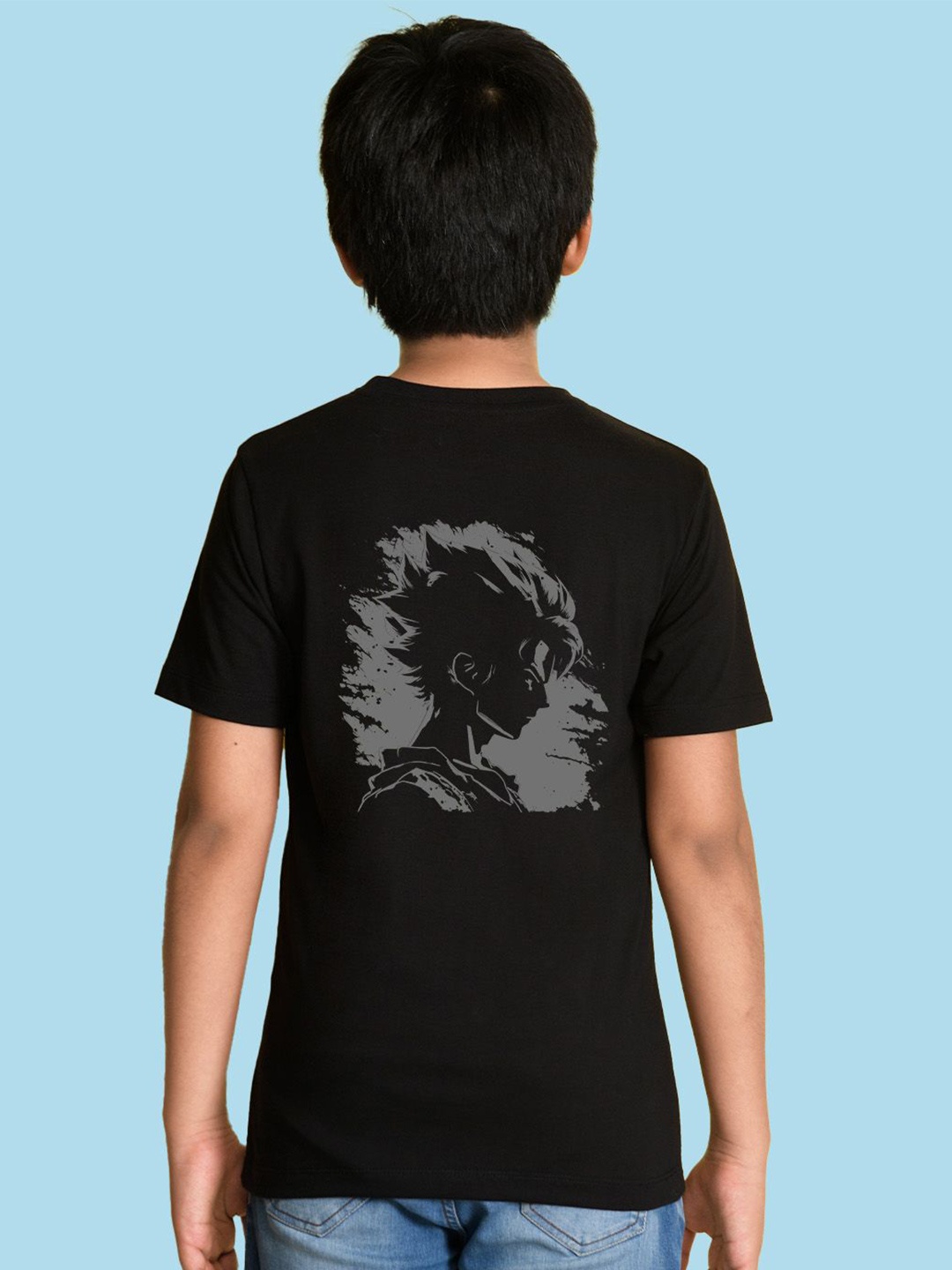 

NUSYL Boys High Neck Applique T-shirt, Black