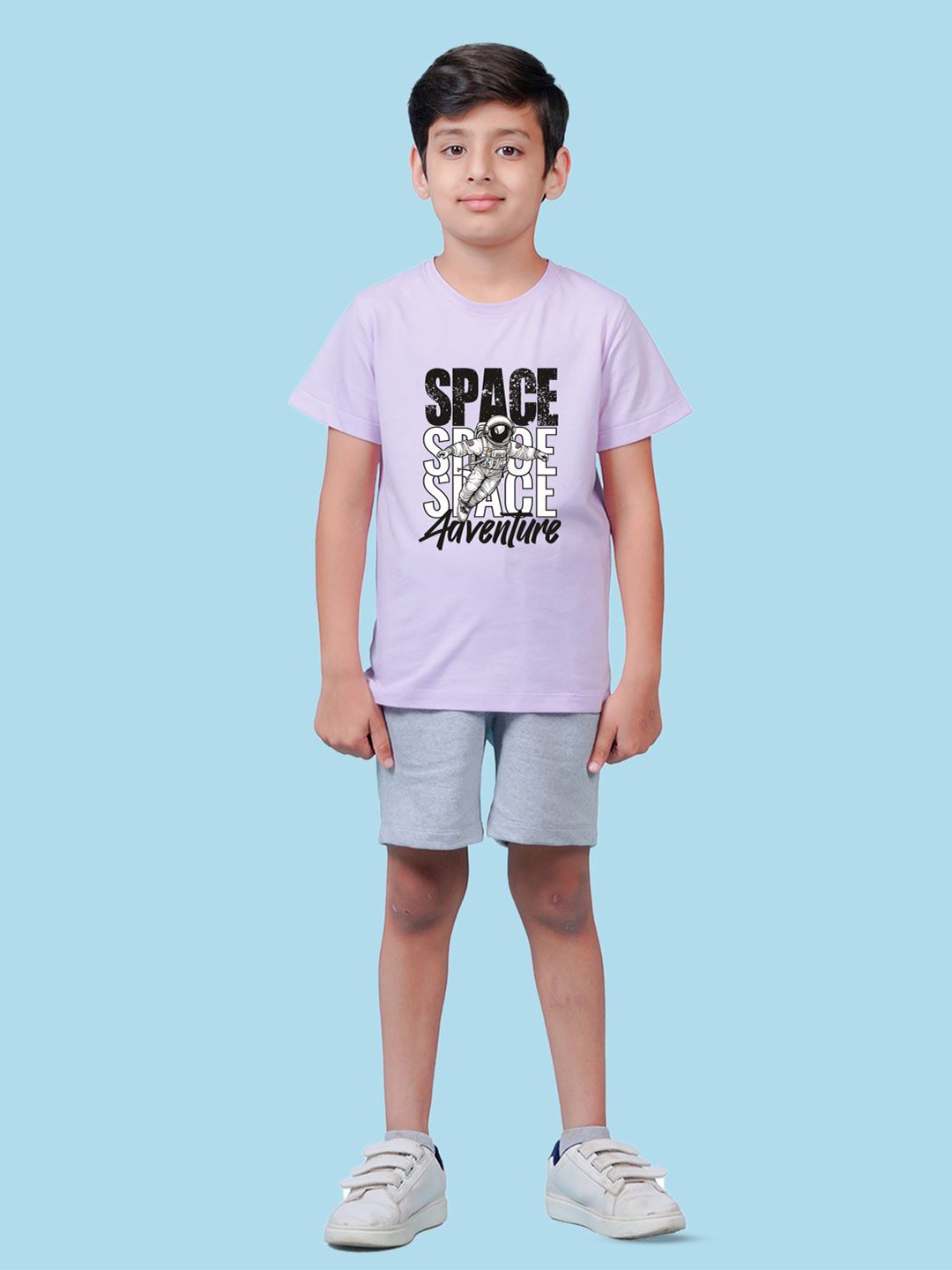 

NUSYL Boys Typography Printed Round Neck T-shirt, Purple