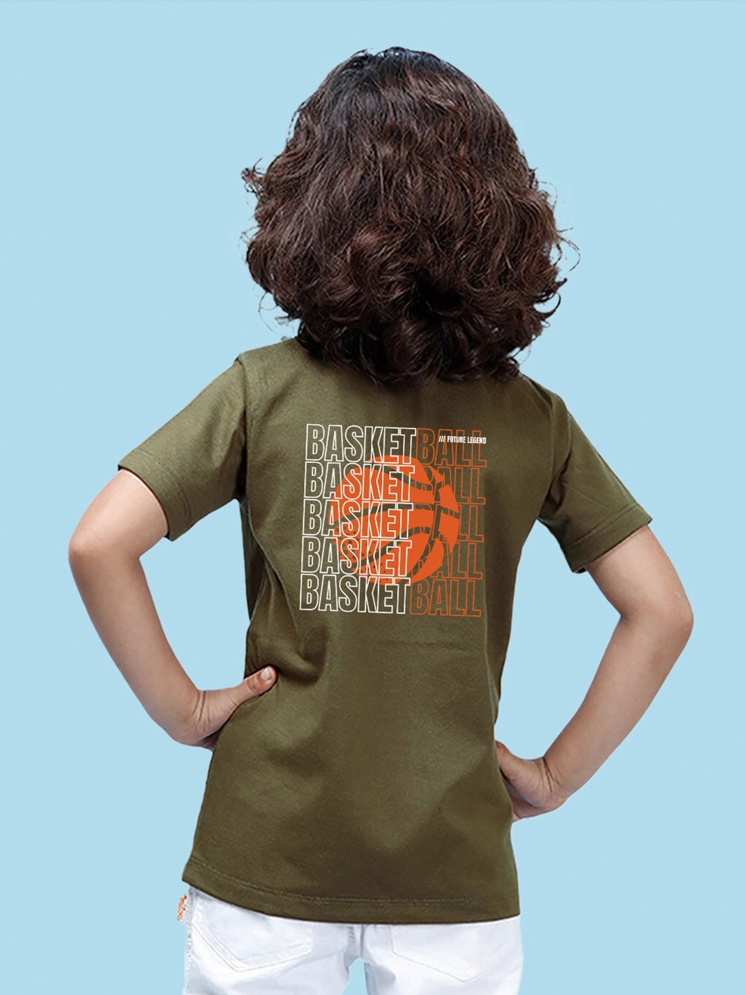 

NUSYL Boys Typography Printed Round Neck T-shirt, Green
