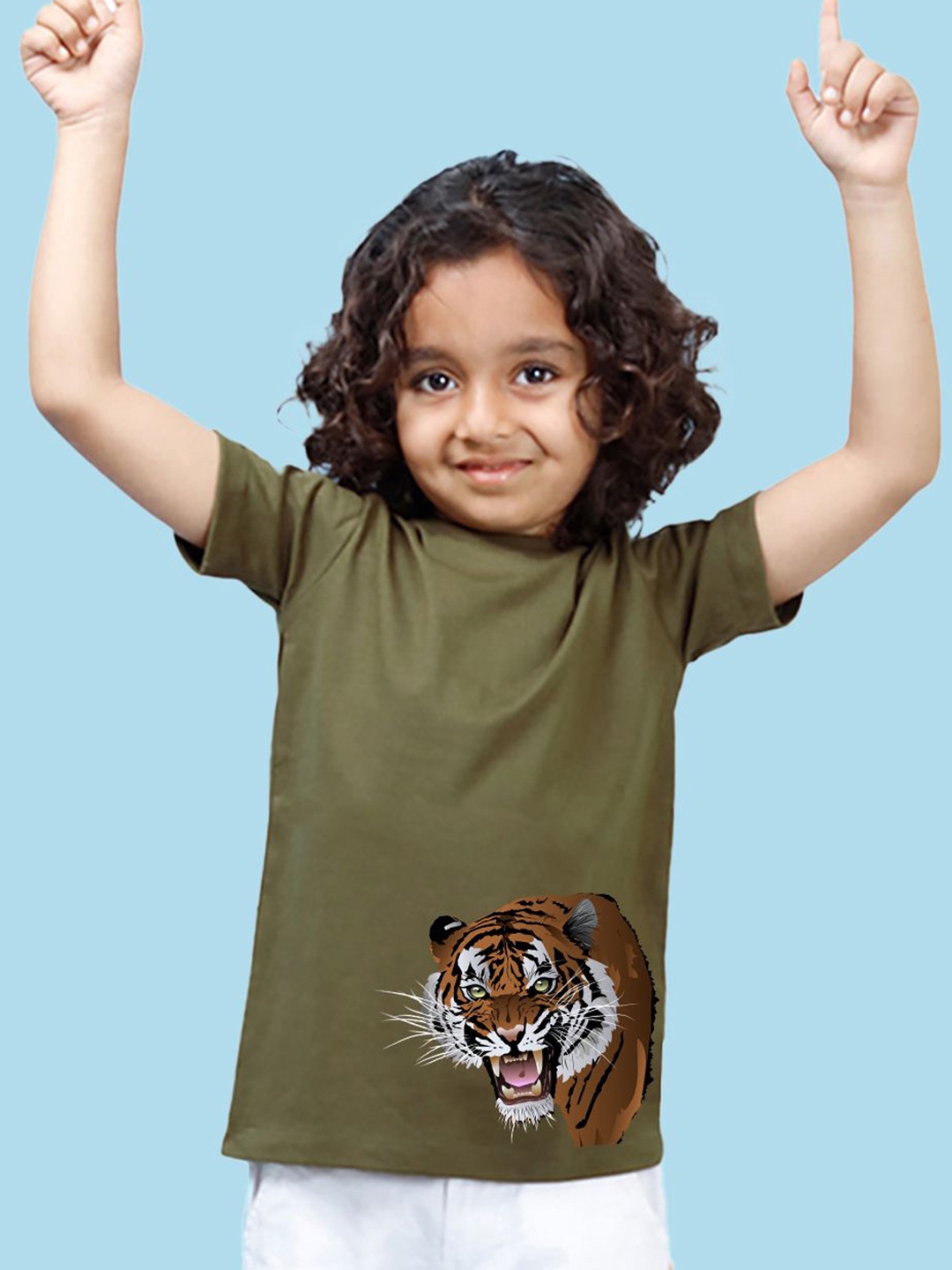 

NUSYL Boys Graphic Printed Round Neck T-shirt, Green
