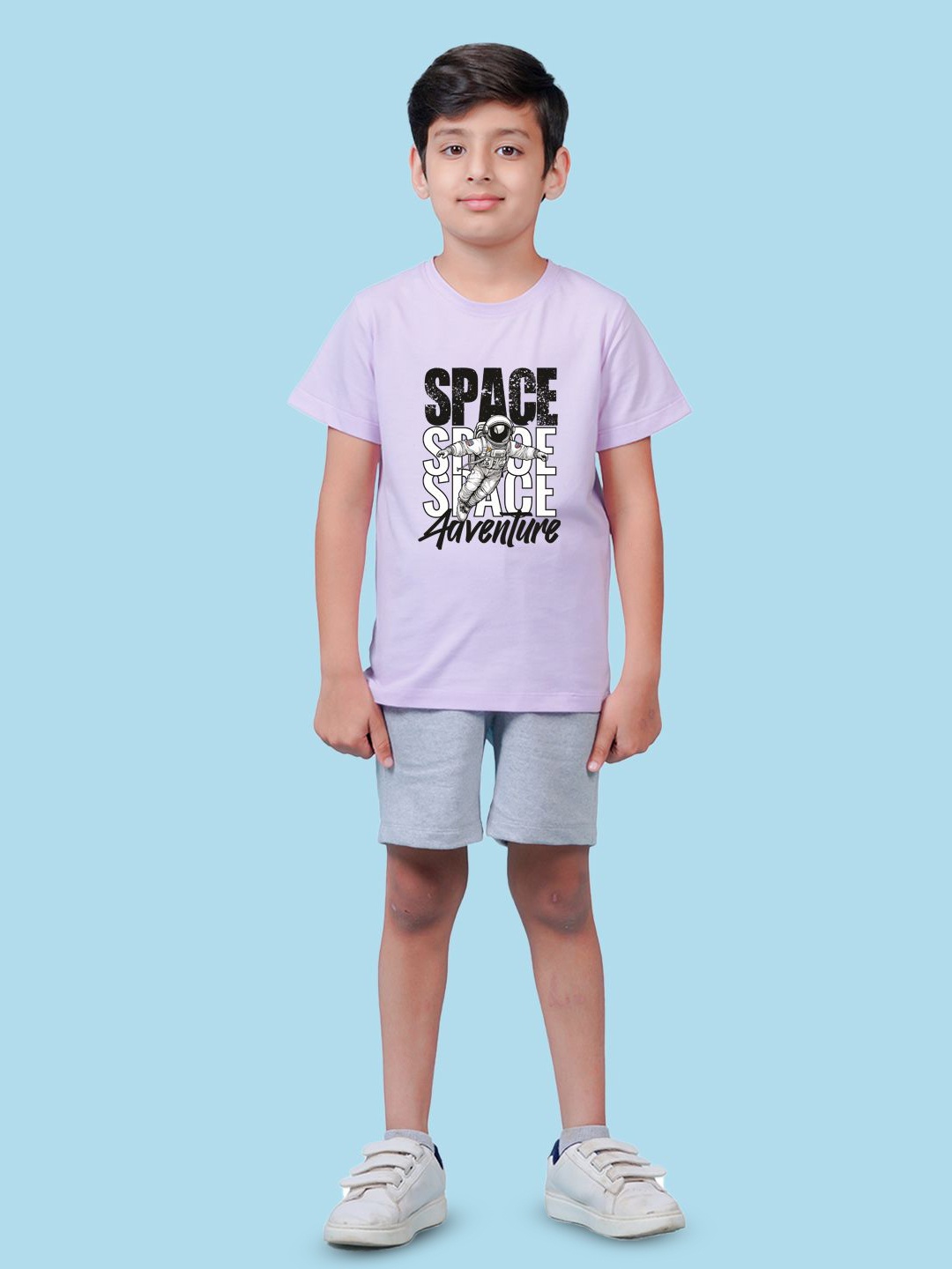 

NUSYL Boys Round Neck Typography Printed T-shirt, Purple